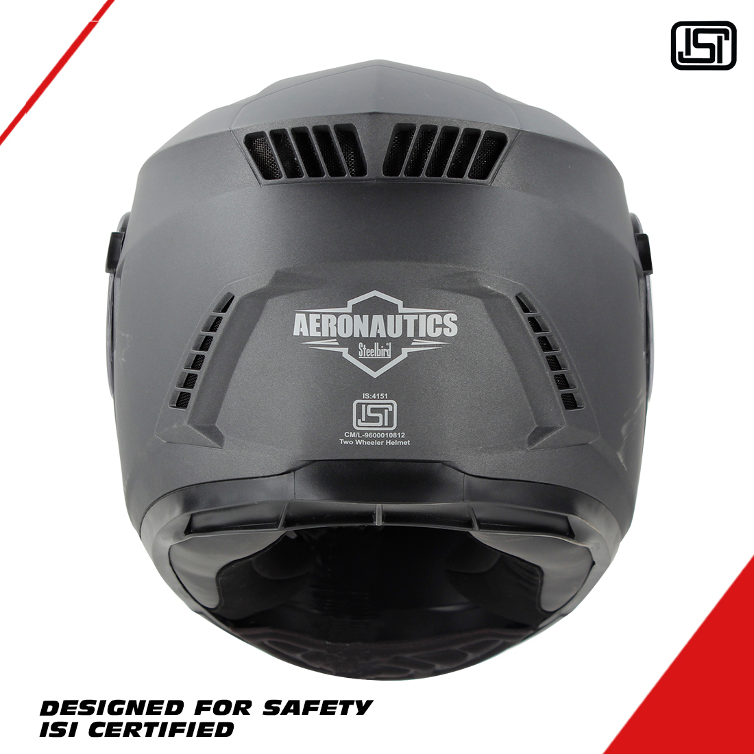 Steelbird SBH-40 ISI Certified Full Face Helmet For Men And Women With Inner Smoke Sun Shield (Matt Axis Grey)