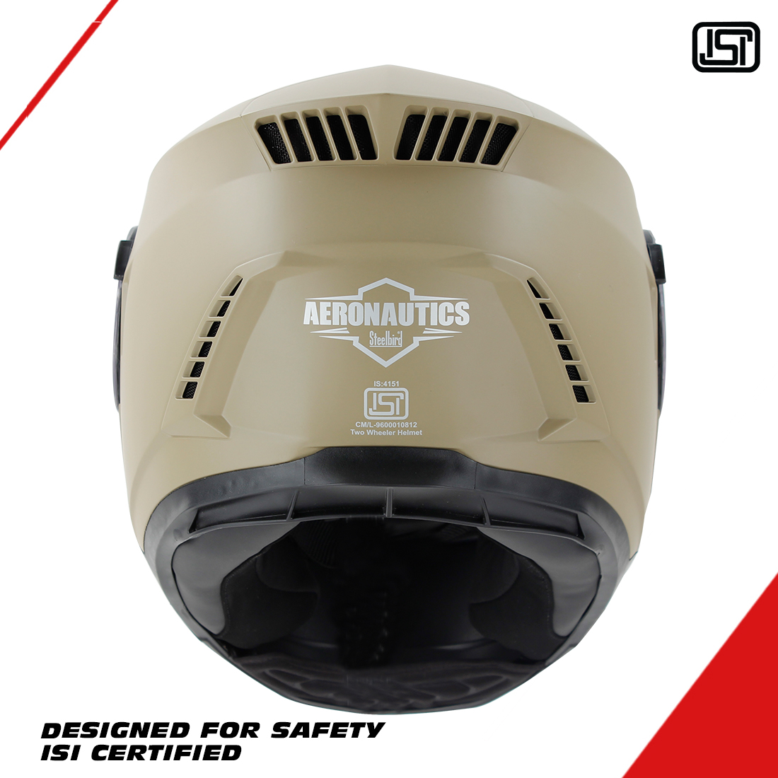 Steelbird SBH-40 ISI Certified Full Face Helmet For Men And Women With Inner Smoke Sun Shield (Matt Desert Storm)