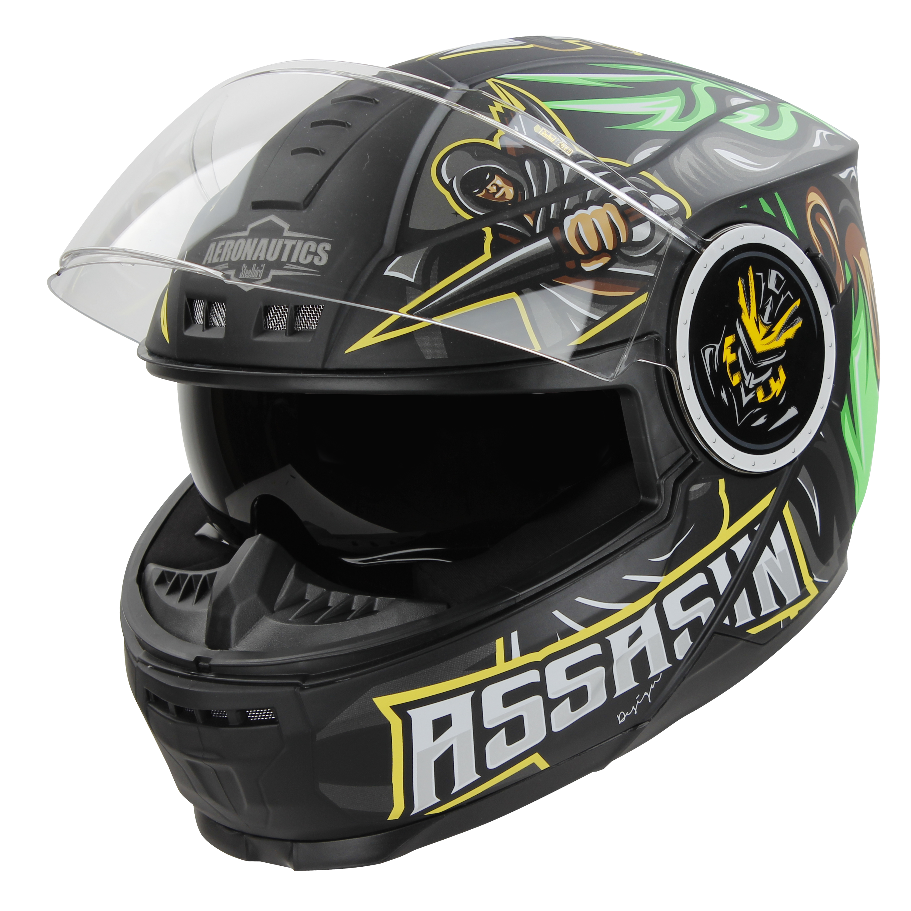 SBH-40 (ISS)(HE) ASSASIN GLOSSY BLACK WITH GREEN