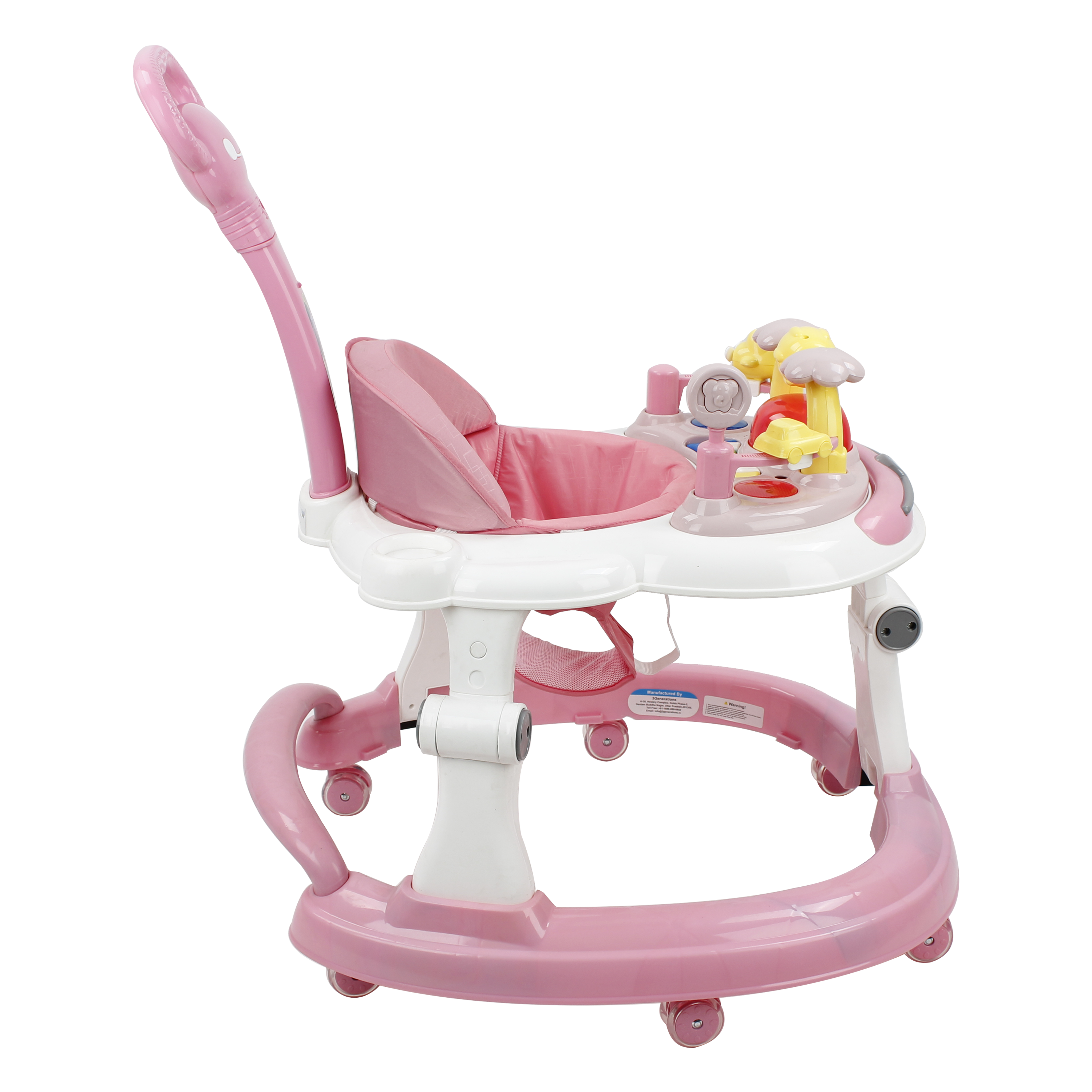 Steelbird Baby Walker Pink With Parental Handle