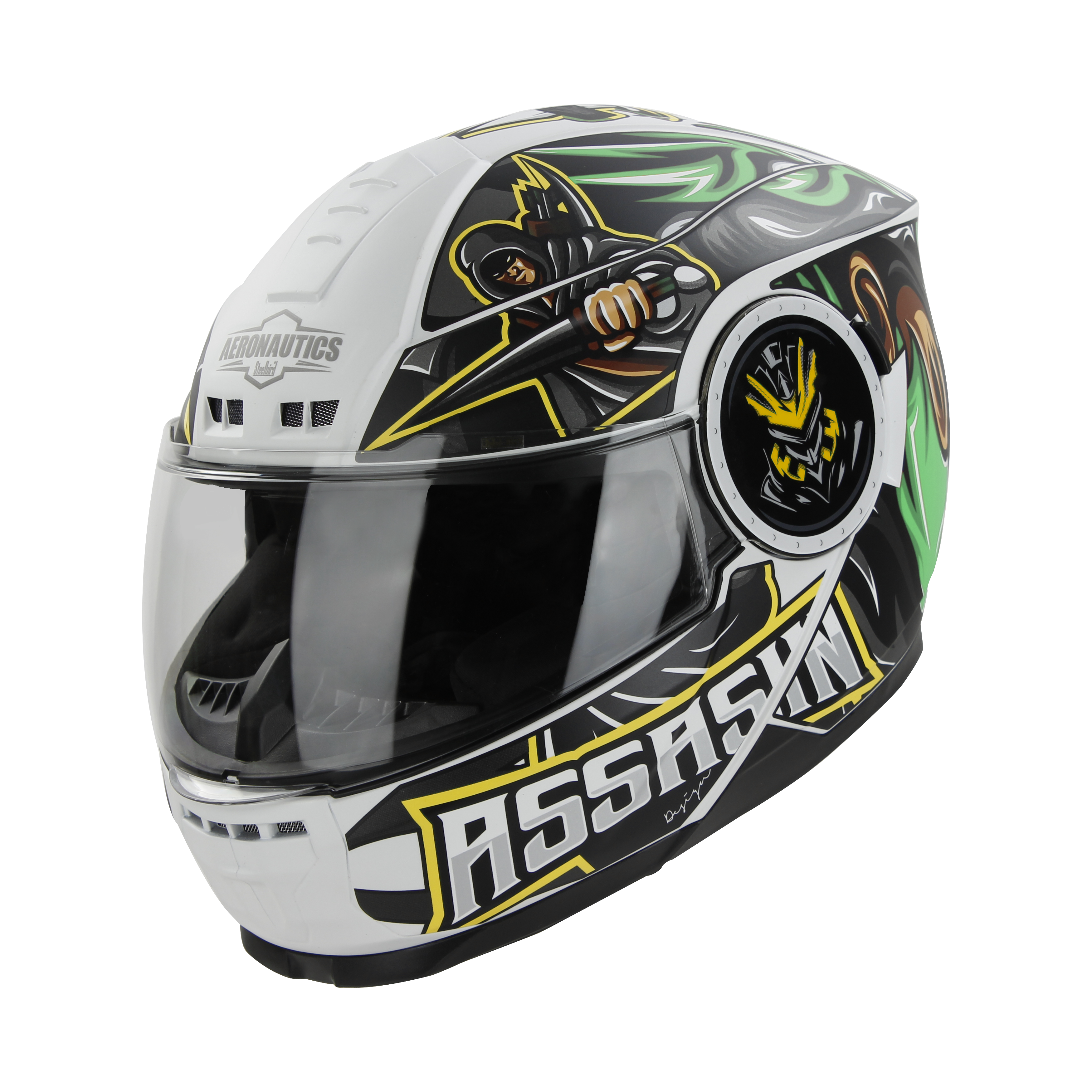 SBH-40 (SV)(ME) ASSASIN GLOSSY WHITE WITH GREEN