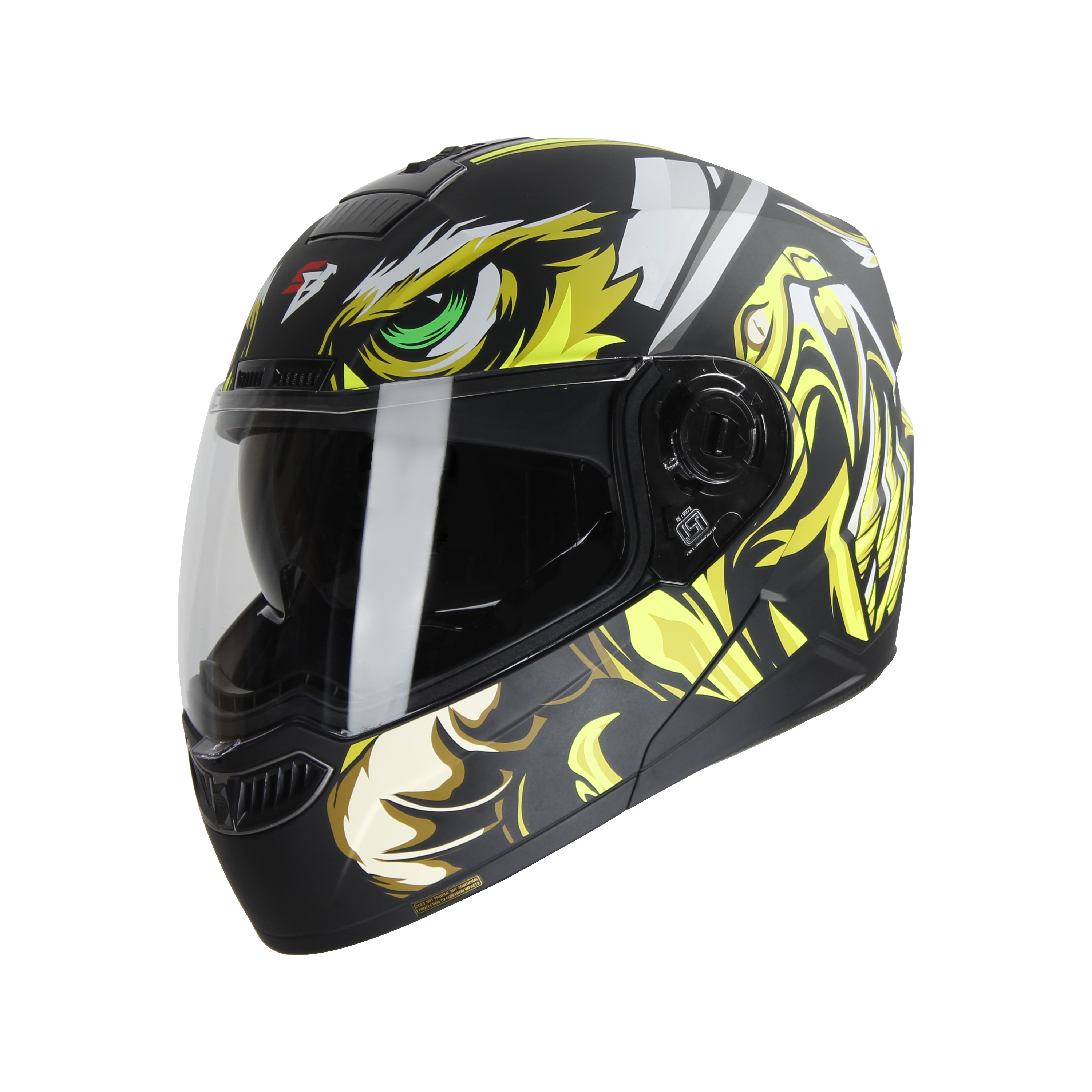 SBA-7 OWL FLIP UP GLOSSY BLACK WITH NEON - ISS