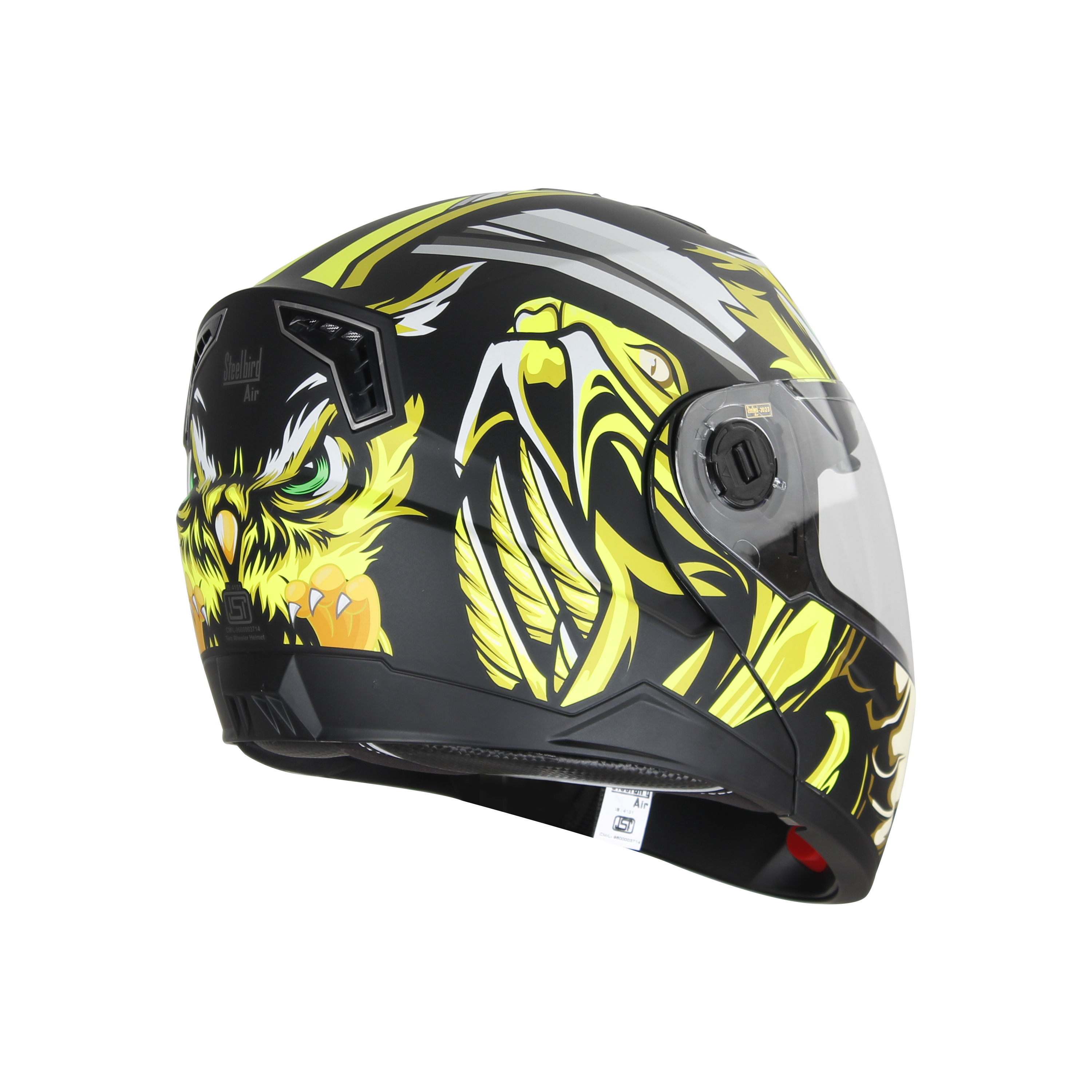 SBA-7 OWL FLIP UP GLOSSY BLACK WITH NEON - ISS