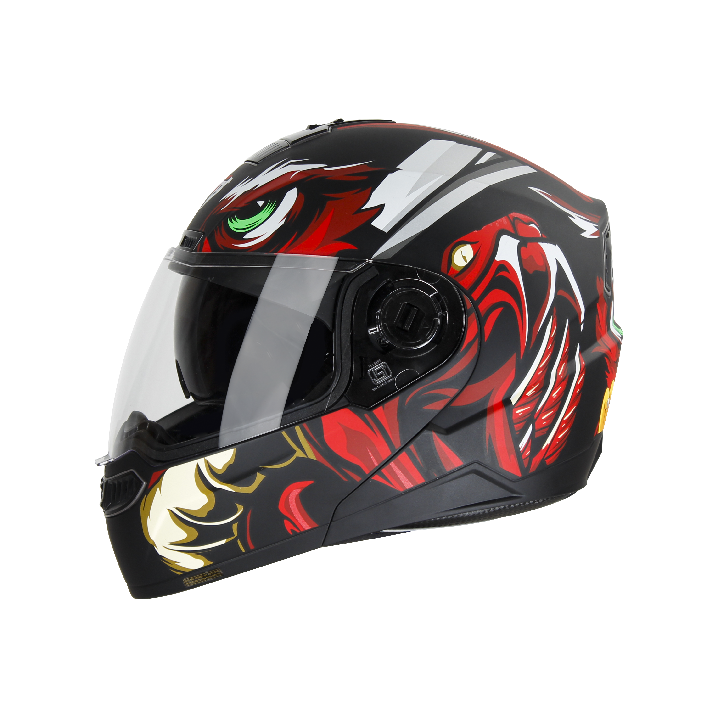 SBA-7 OWL FLIP UP GLOSSY BLACK WITH RED - ISS