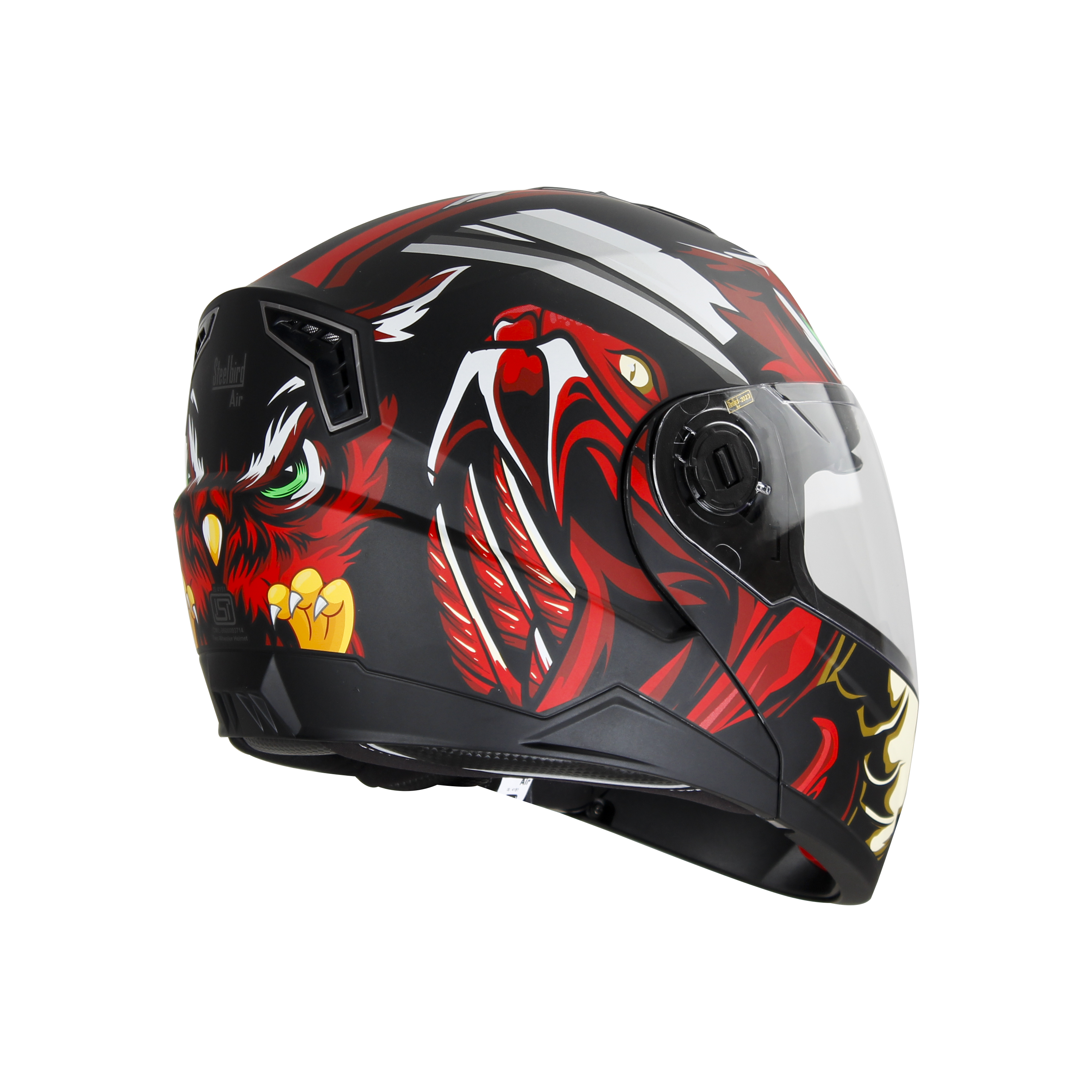 SBA-7 OWL FLIP UP GLOSSY BLACK WITH RED - ISS