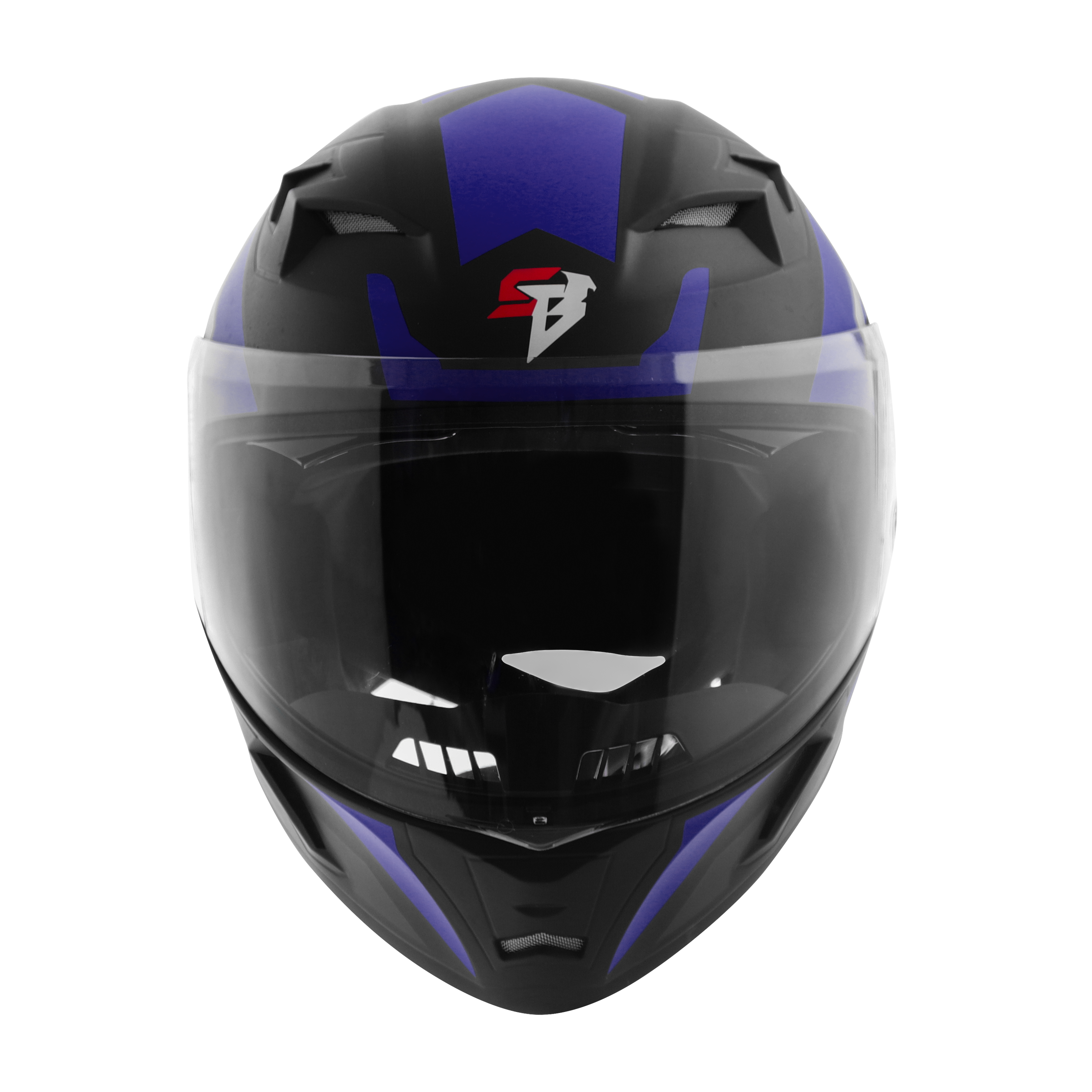 SBA-21 AIR (SV) GLOSSY BLACK WITH BLUE WITH LONG CHEEK PAD INTERIOR