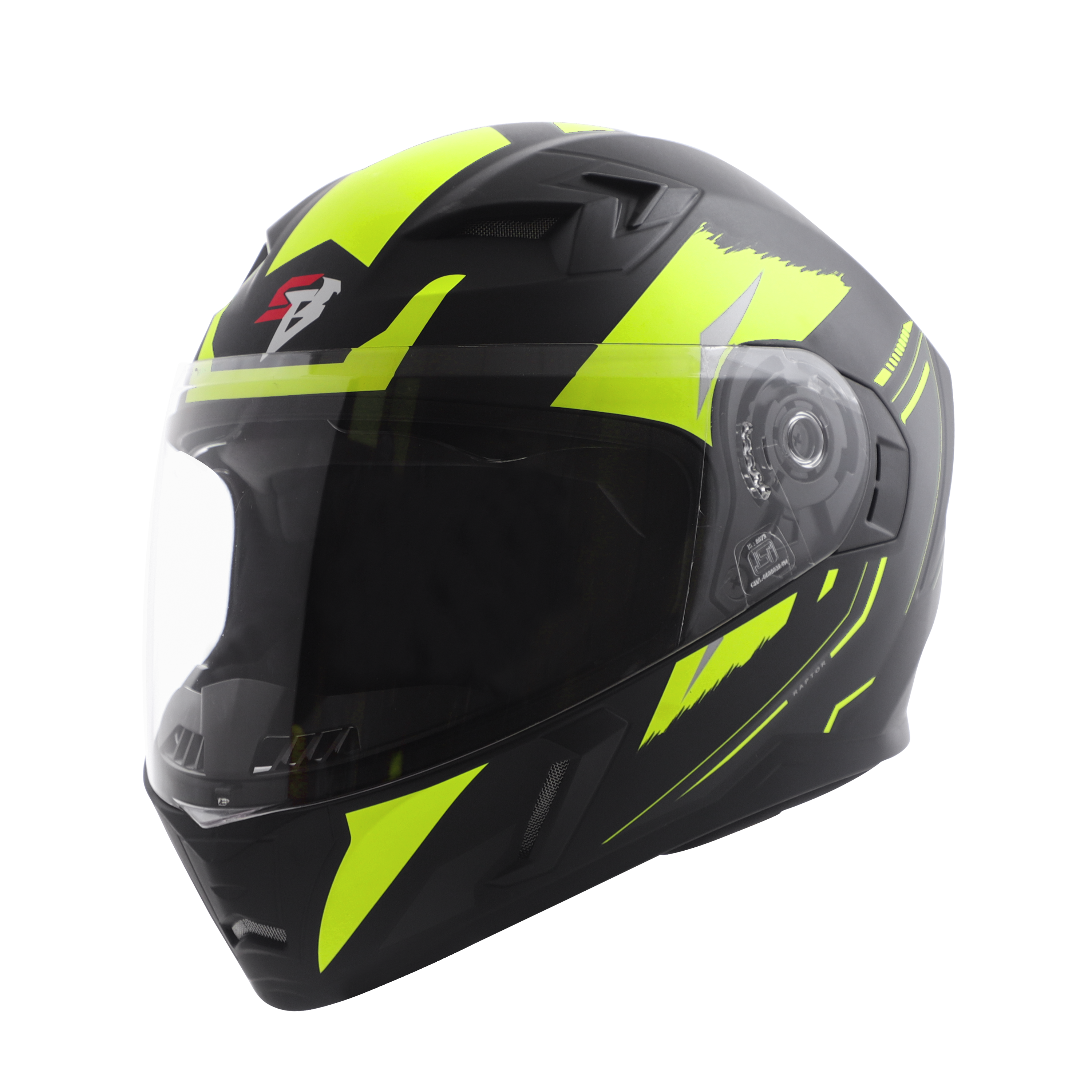 SBA-21 AIR (SV) GLOSSY BLACK WITH NEON WITH LONG CHEEK PAD INTERIOR