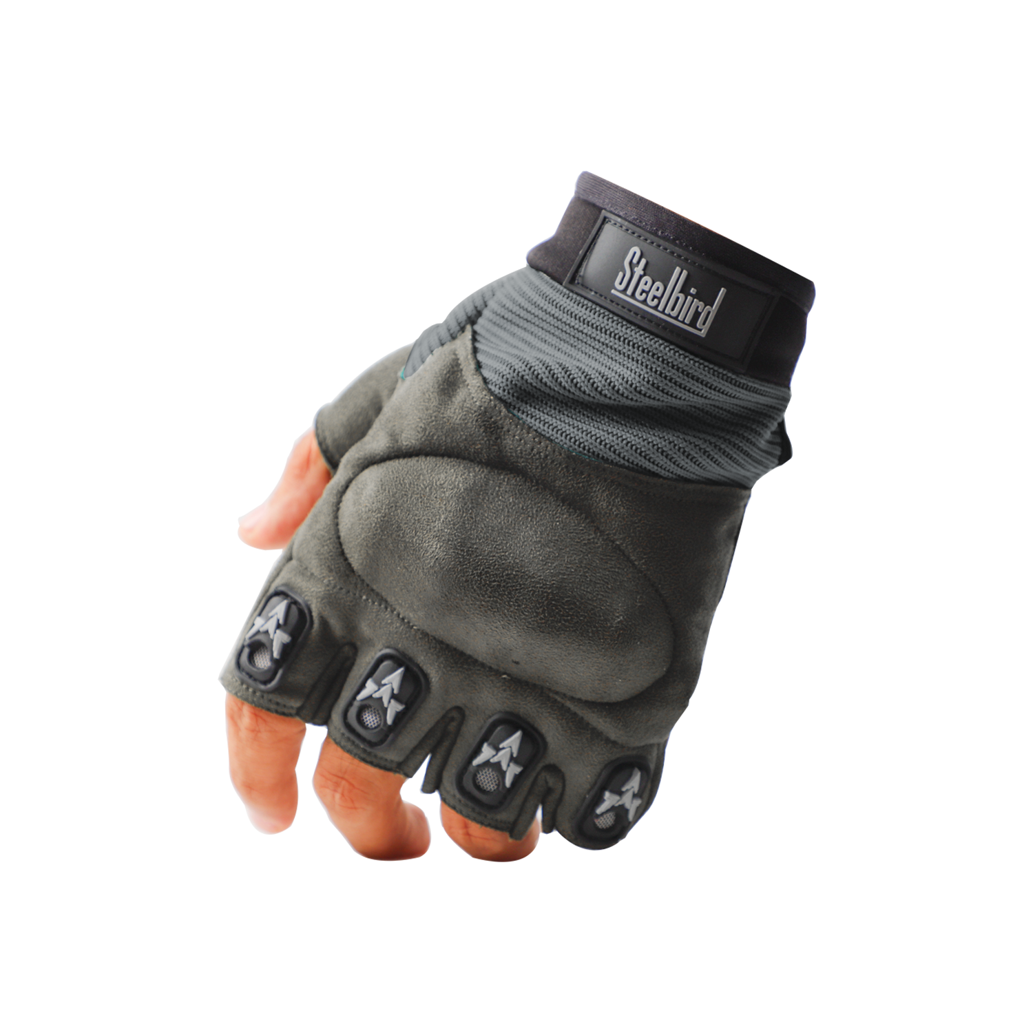 Riding Gloves-Half Fingers- Grey