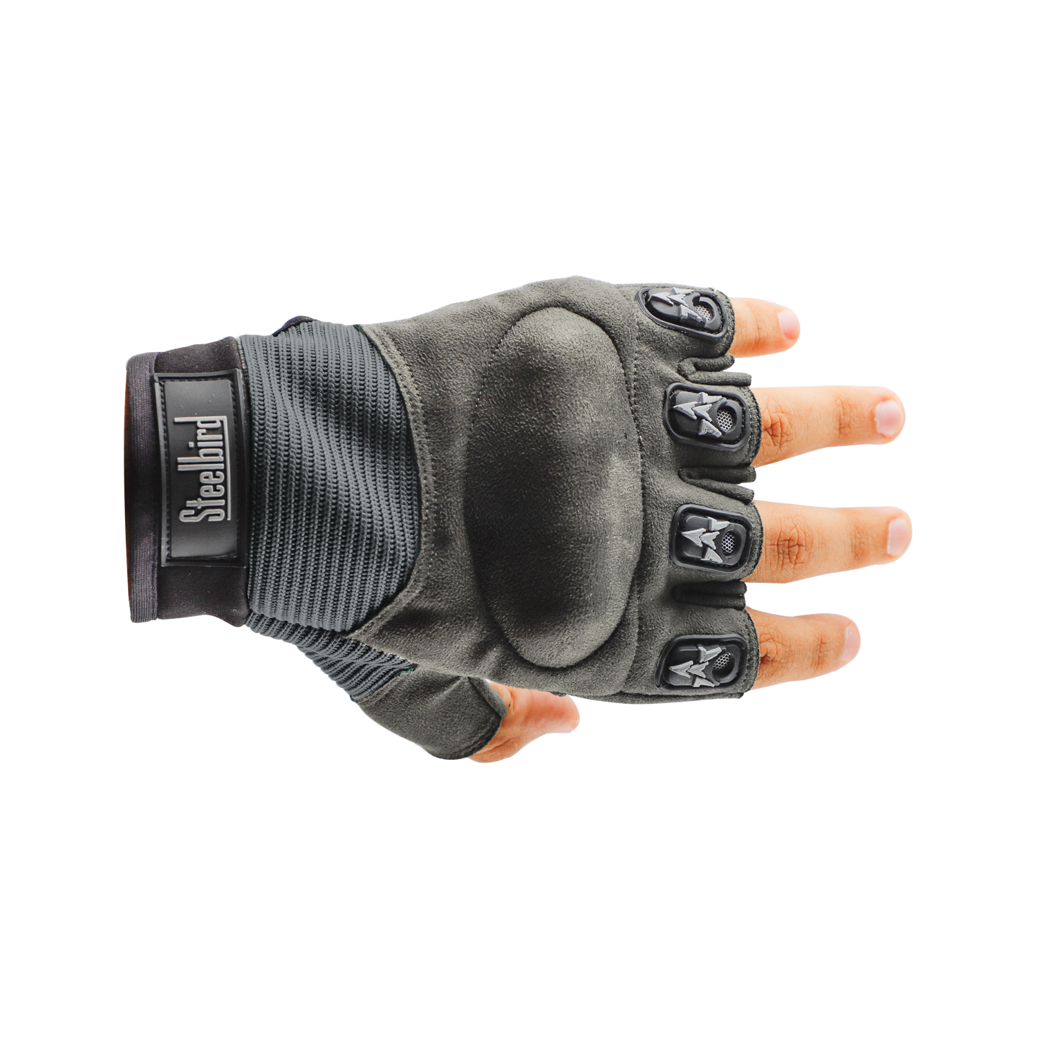 Riding Gloves-Half Fingers- Grey