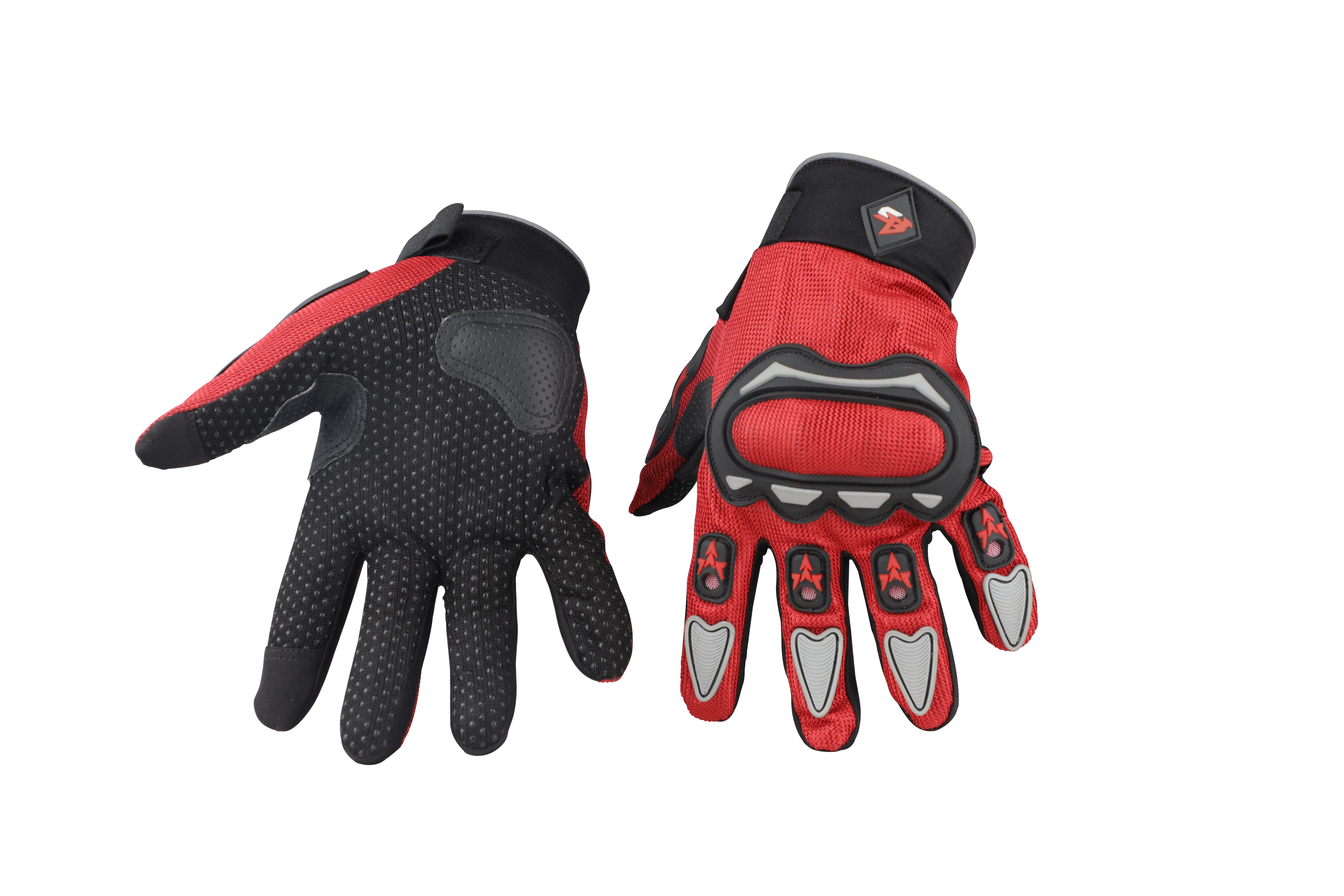 Riding Gloves- Full Fingers- Red/ Grey