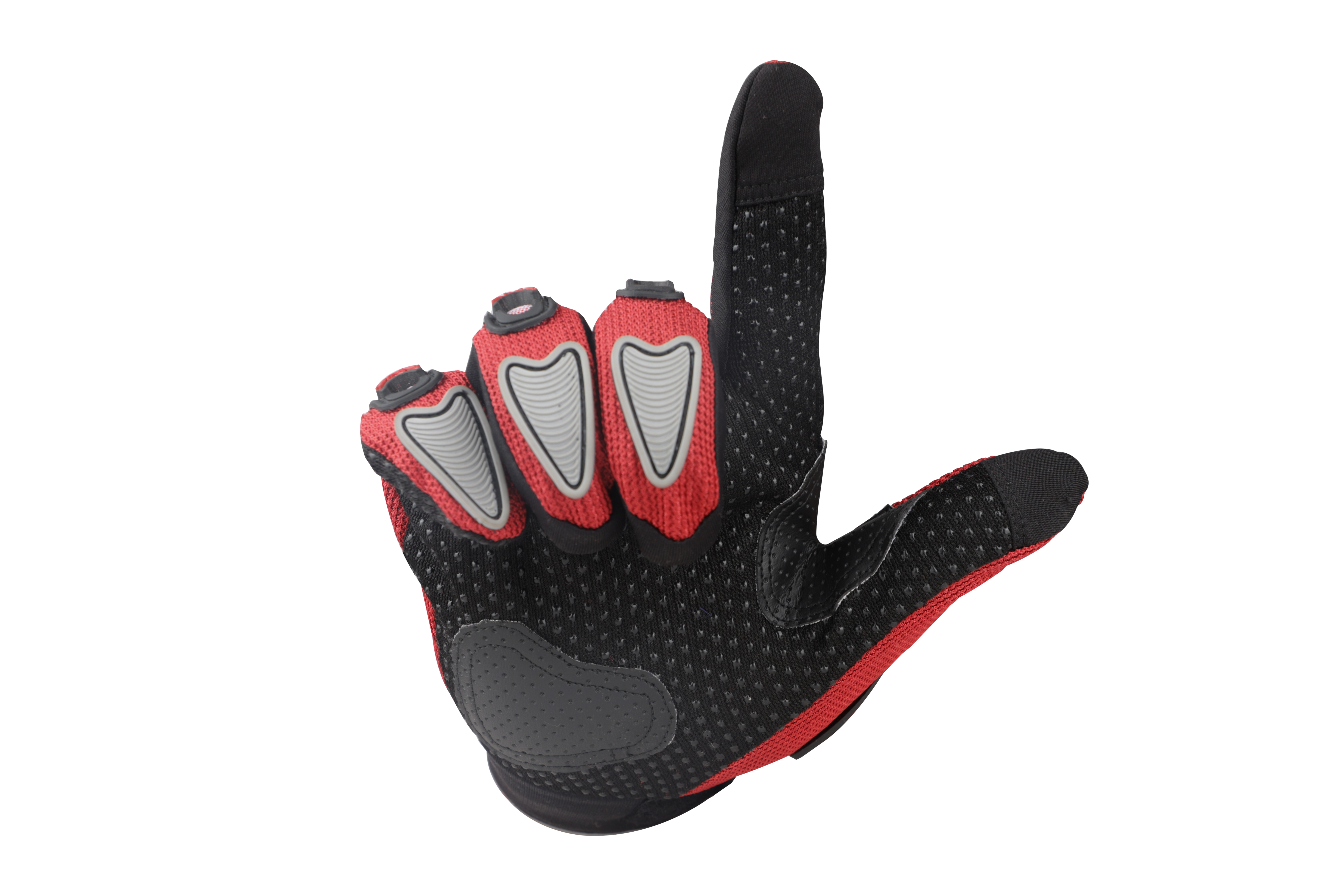 Riding Gloves- Full Fingers- Red/ Grey