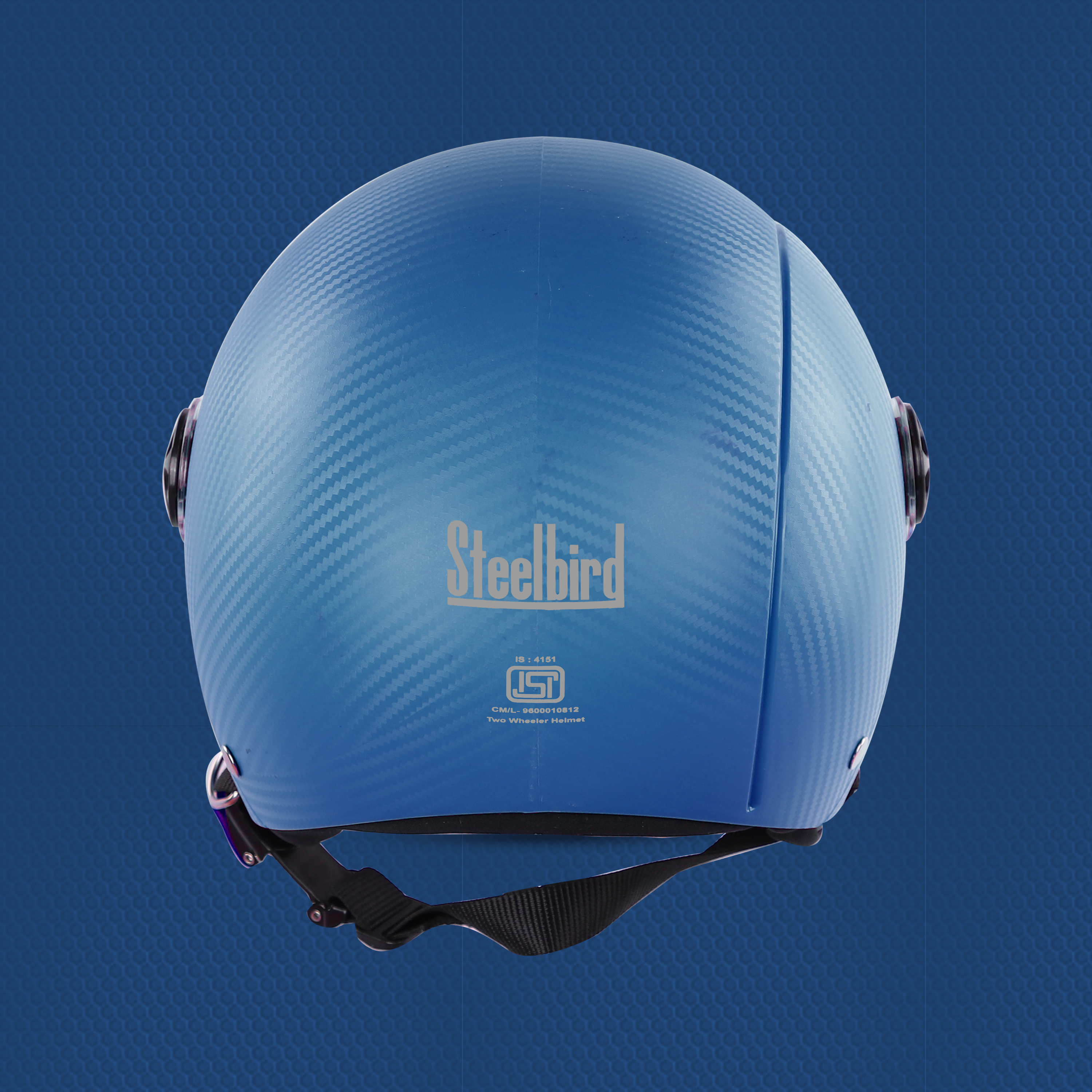 Steelbird SBH-16 Ruby ISI Certified Open Face Helmet (Dashing Blue With Clear Visor)