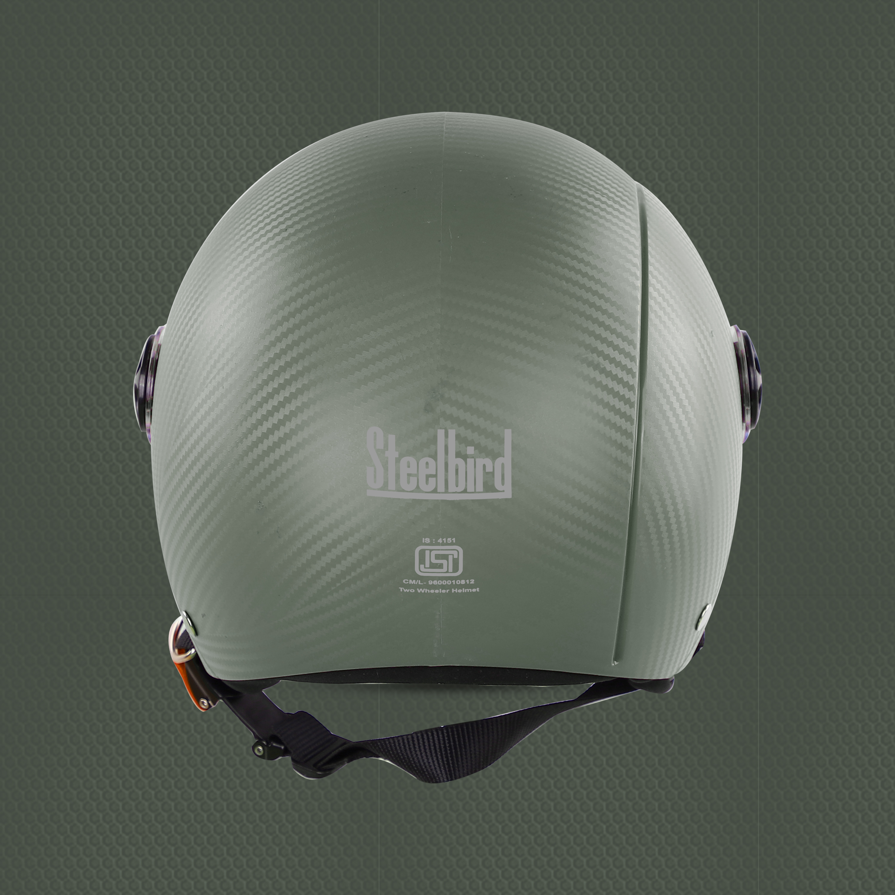 Steelbird SBH-16 Ruby ISI Certified Open Face Helmet (Dashing Battle Green With Clear Visor)