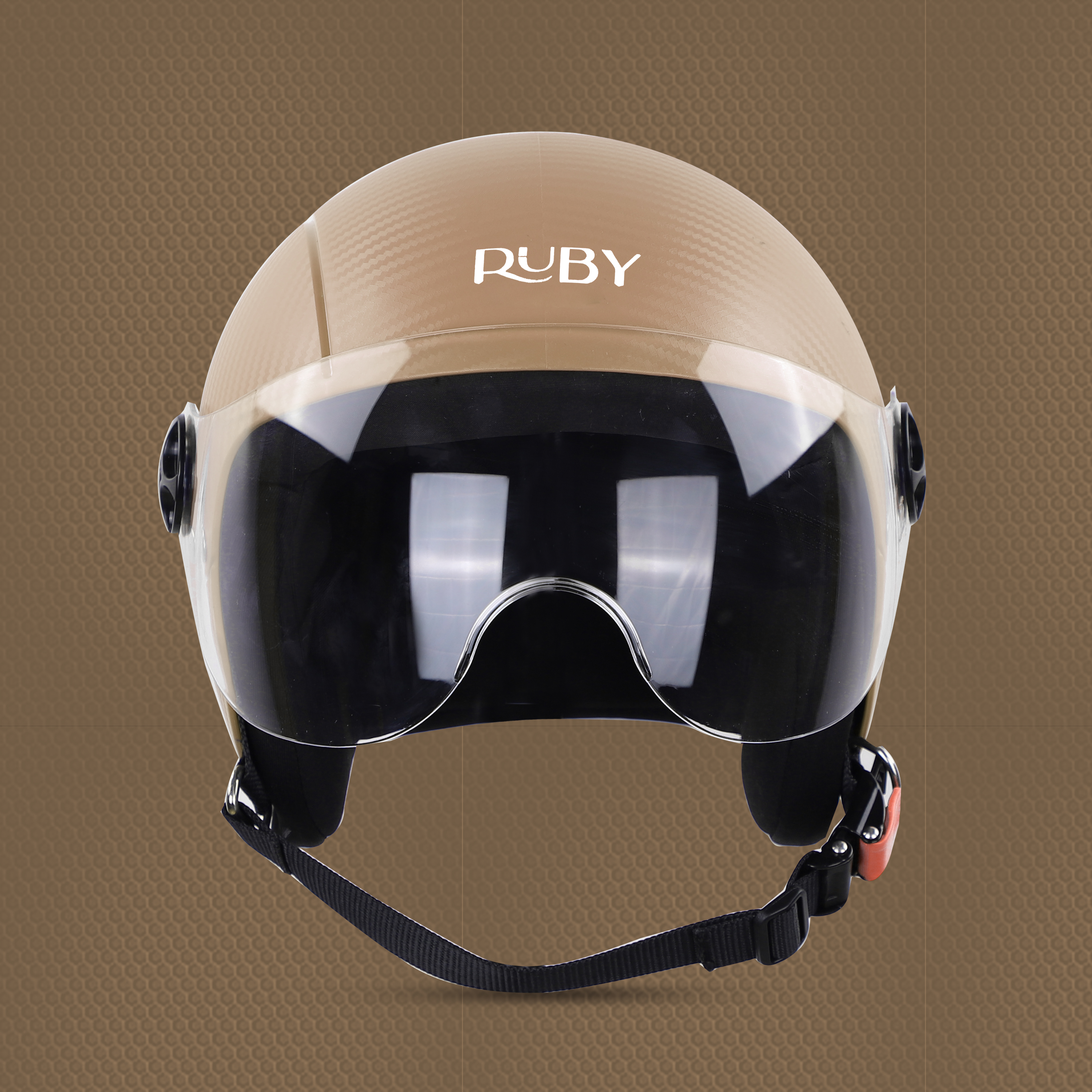 Steelbird SBH-16 Ruby ISI Certified Open Face Helmet (Dashing Desert Storm With Clear Visor)