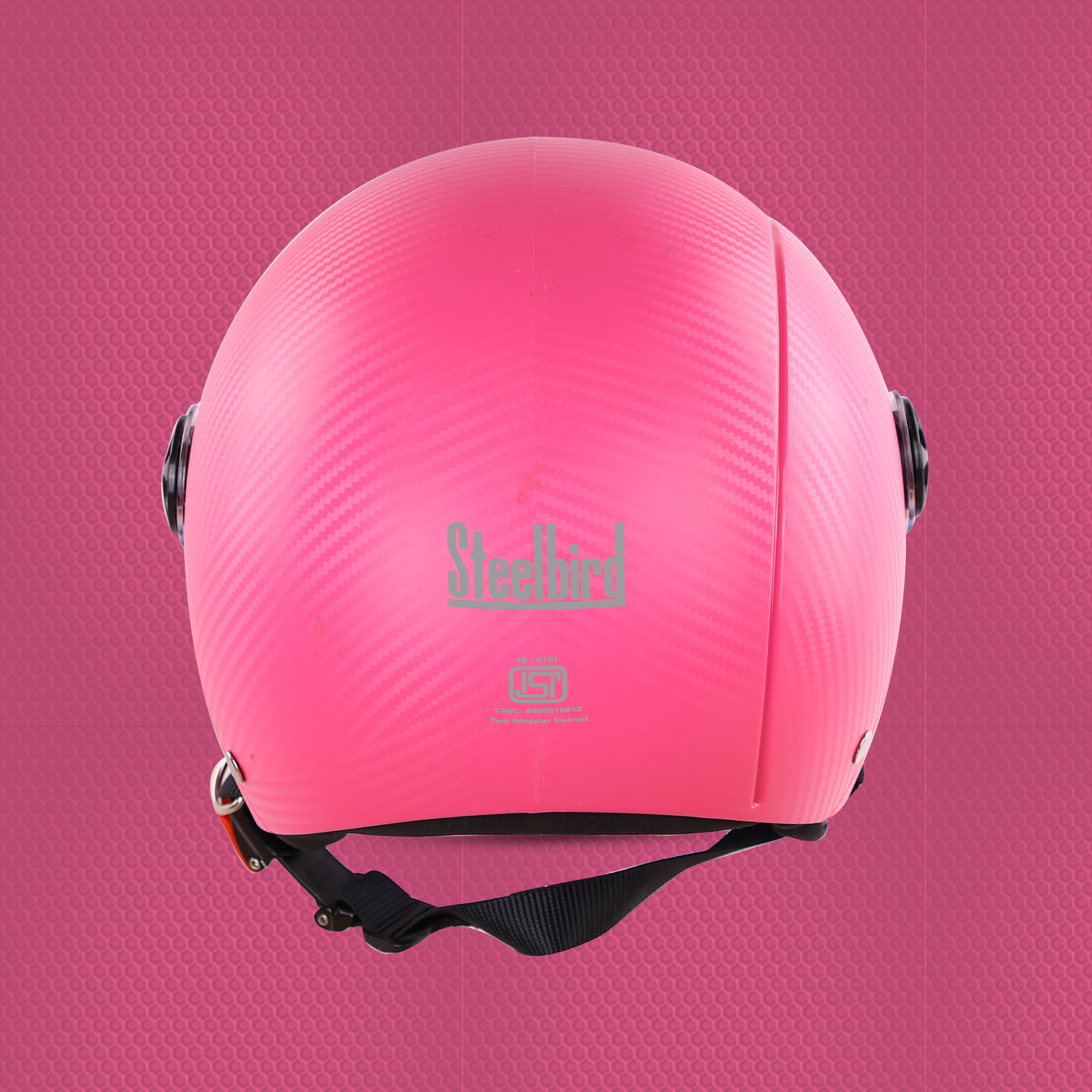Steelbird SBH-16 Ruby ISI Certified Open Face Helmet (Dashing Pink With Clear Visor)