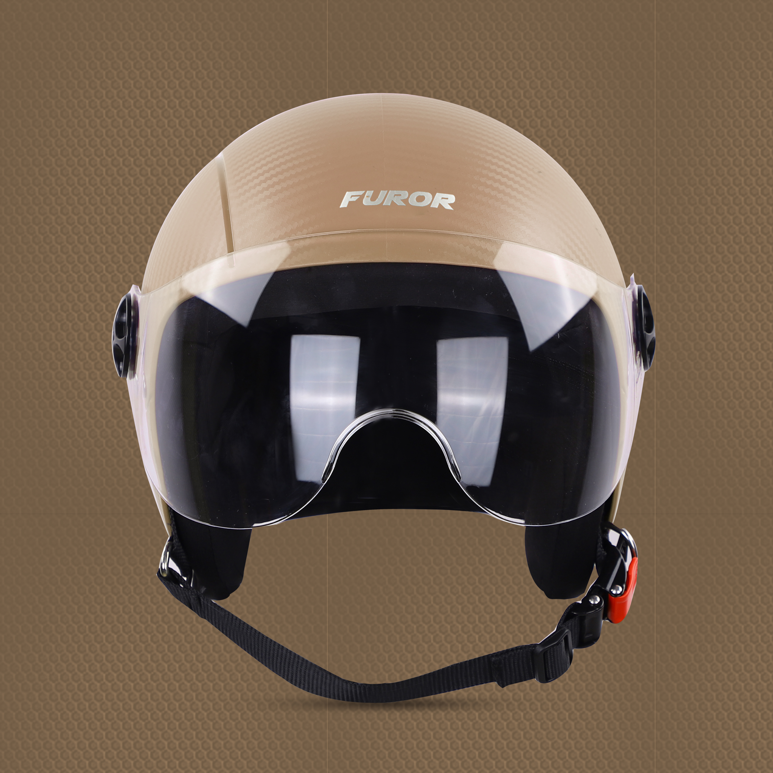 Steelbird SBH-16 Furor ISI Certified Open Face Helmet (Dashing Desert Storm With Clear Visor)