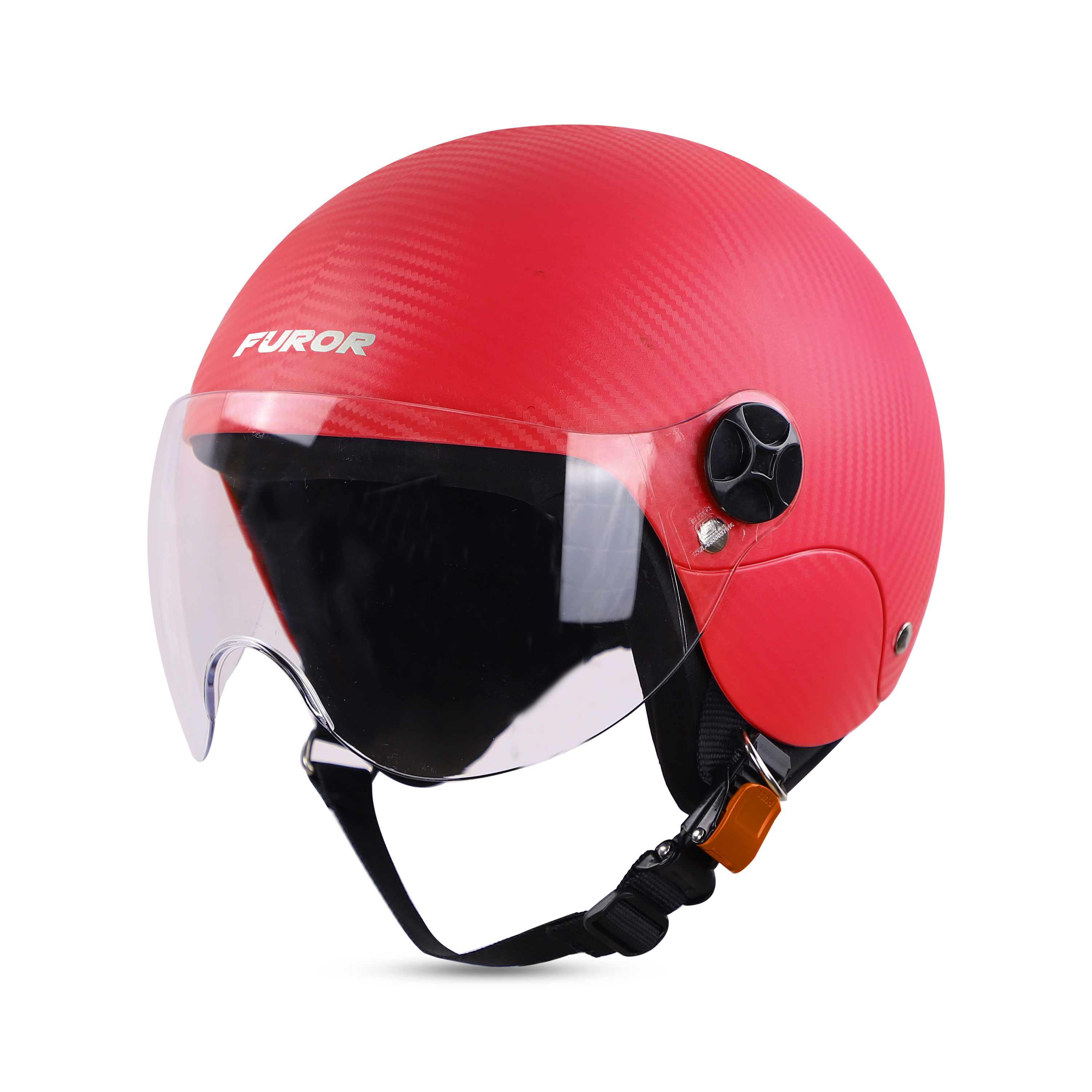 Steelbird SBH-16 Furor ISI Certified Open Face Helmet (Dashing Red With Clear Visor)