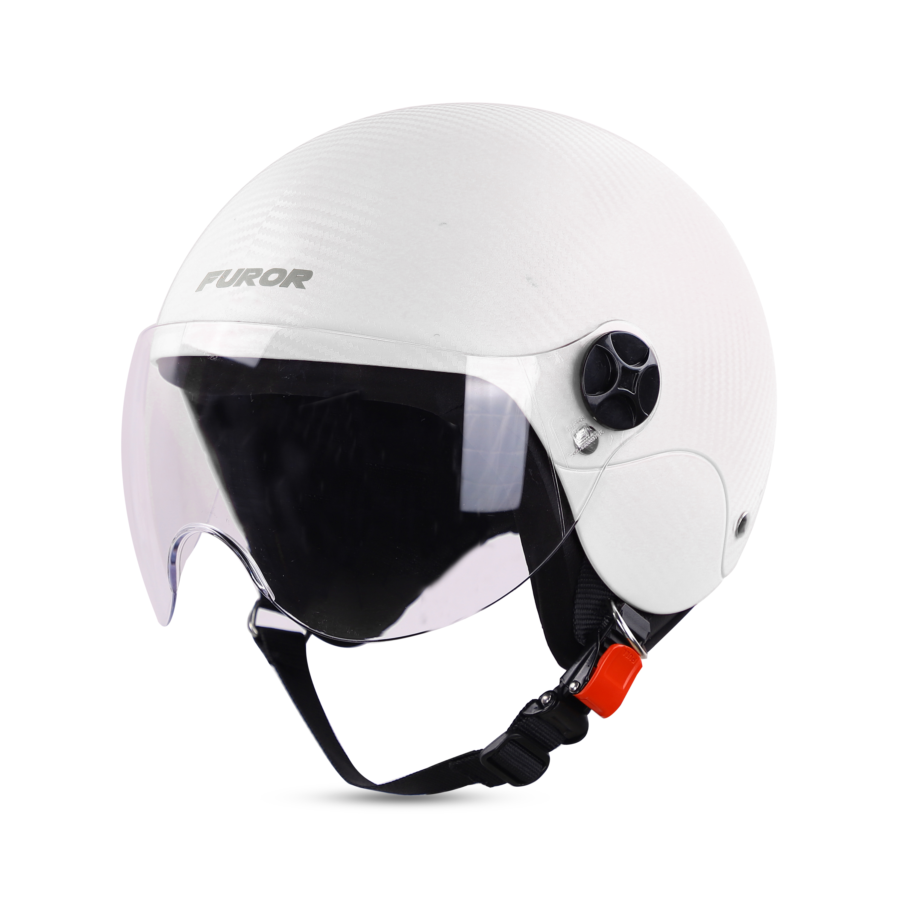 Steelbird SBH-16 Furor ISI Certified Open Face Helmet (Dashing White With Clear Visor)