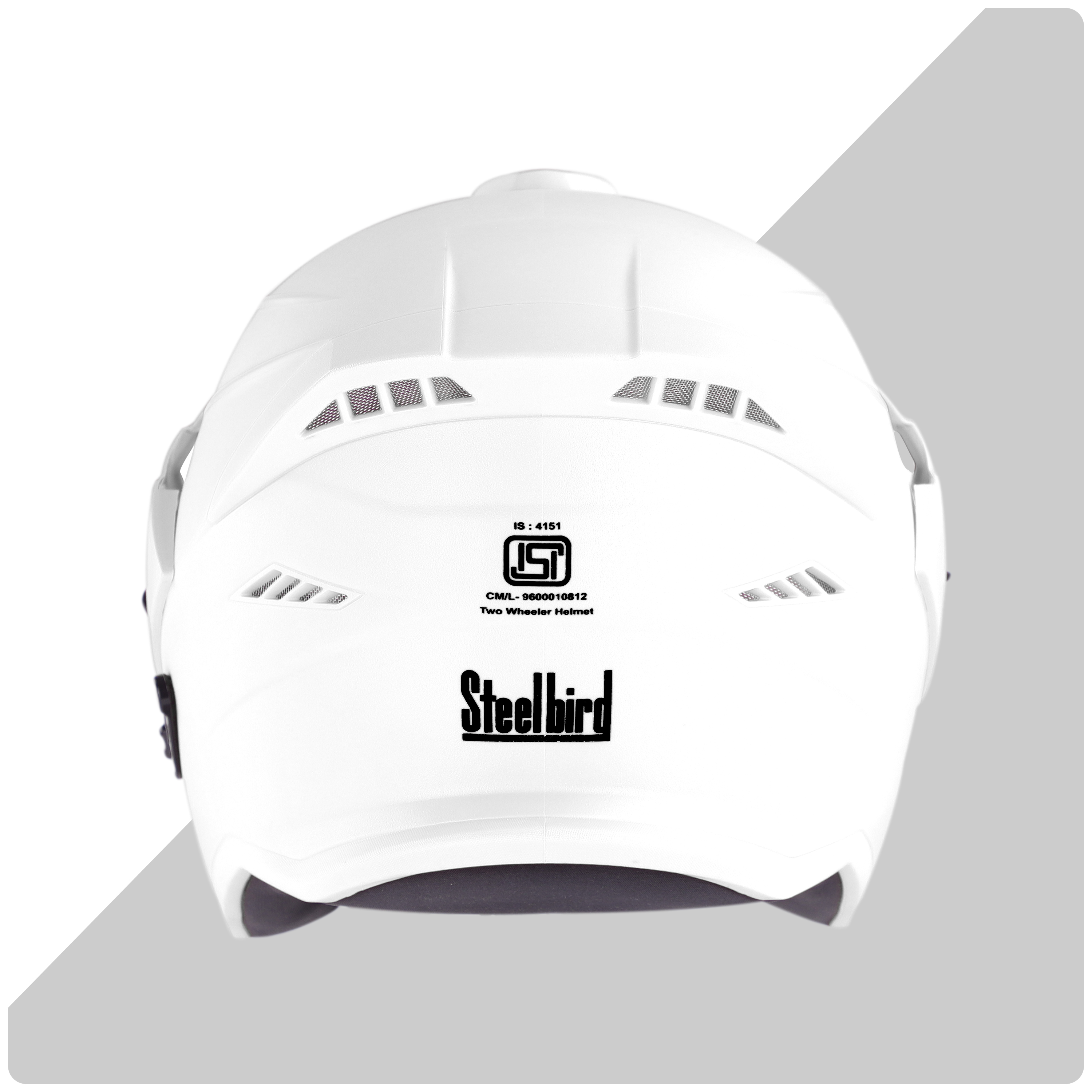 Steelbird SBH-23 Hunter ISI Certified Open Face Helmet (Dashing White With Clear Visor)