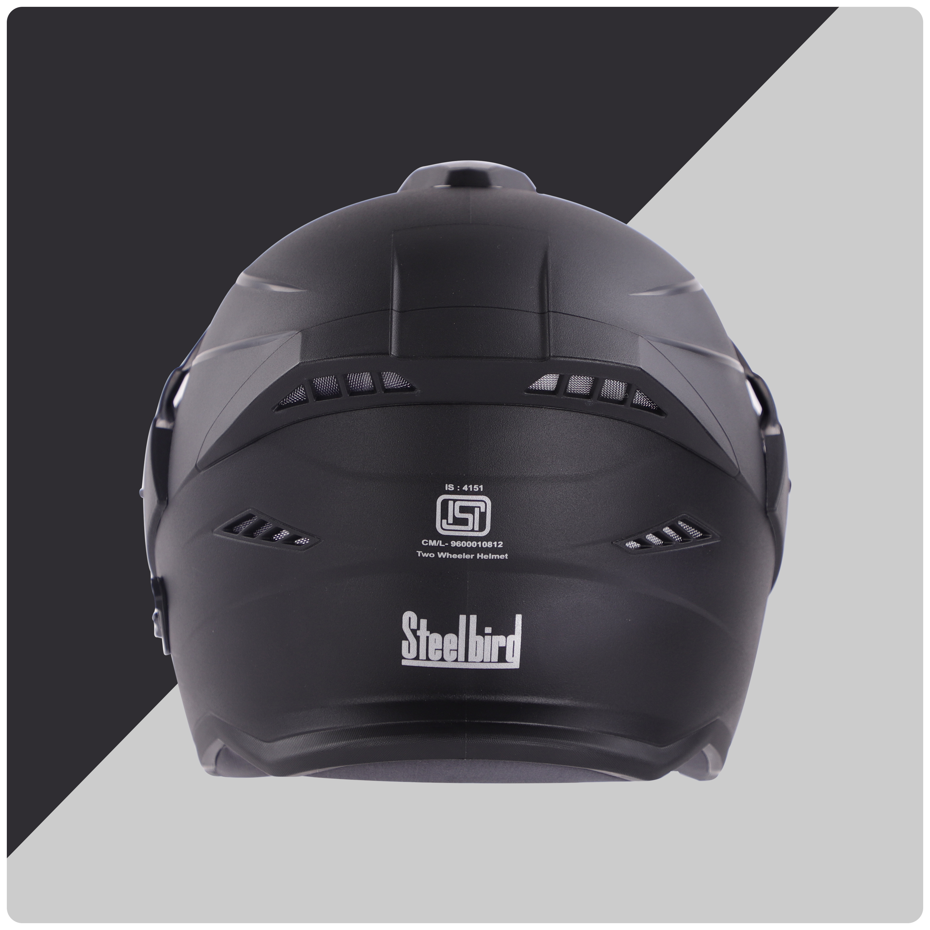 Steelbird SBH-23 Brutal ISI Certified Open Face Helmet (Dashing Black With Clear Visor)