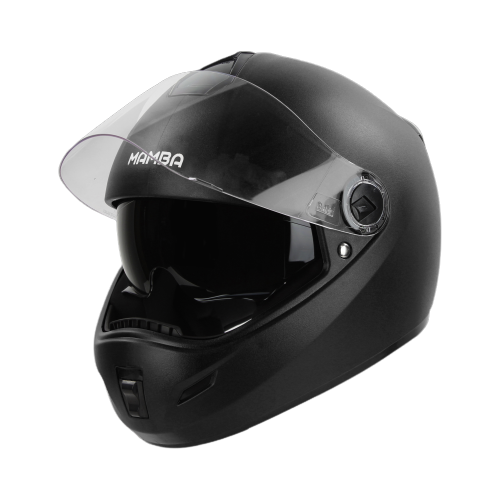 Steelbird SBH-34 Mamba ISI Certified Full Face Helmet With Inner Smoke Sun Shield (Dashing Black)