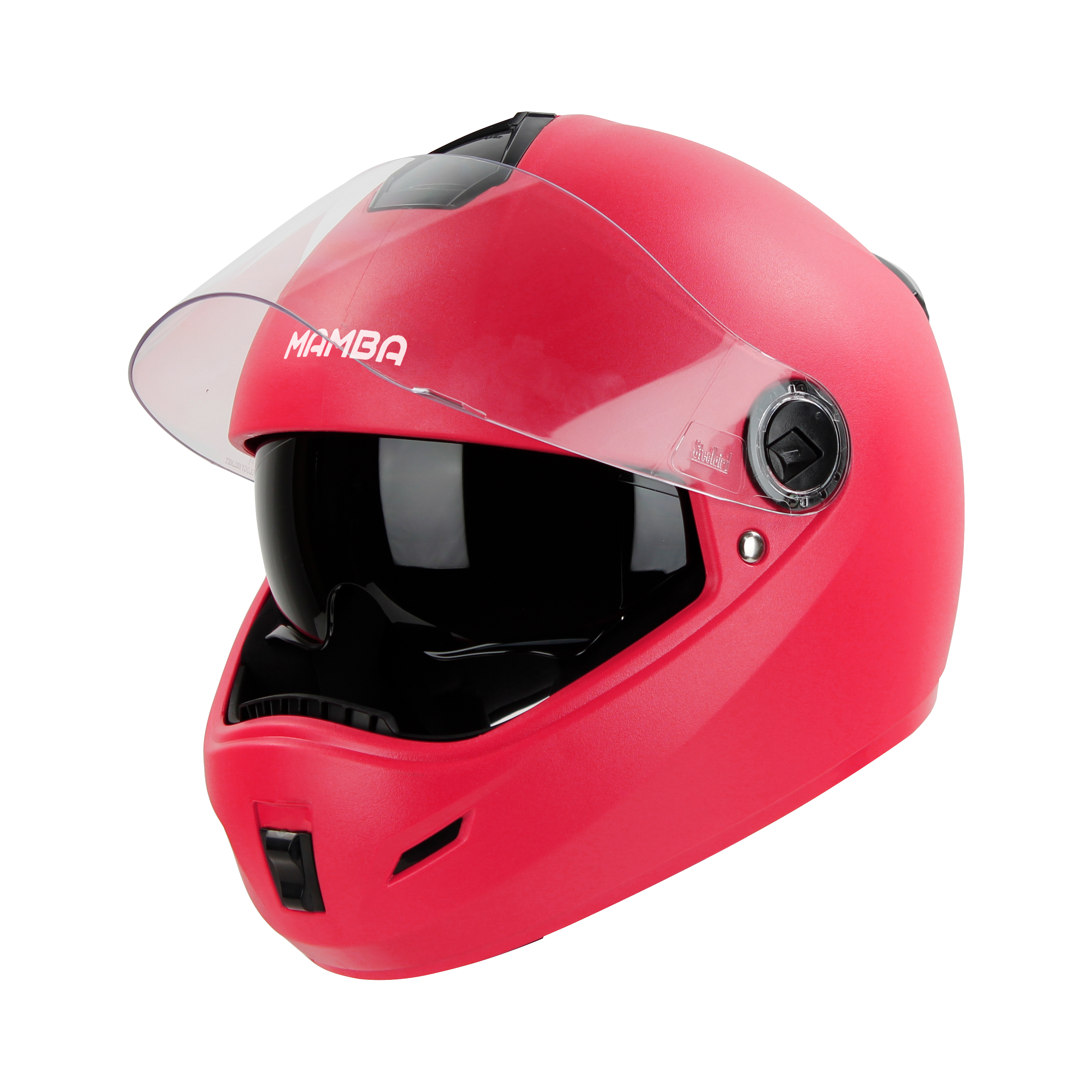 Steelbird SBH-34 Mamba ISI Certified Full Face Helmet With Inner Smoke Sun Shield (Dashing Red)