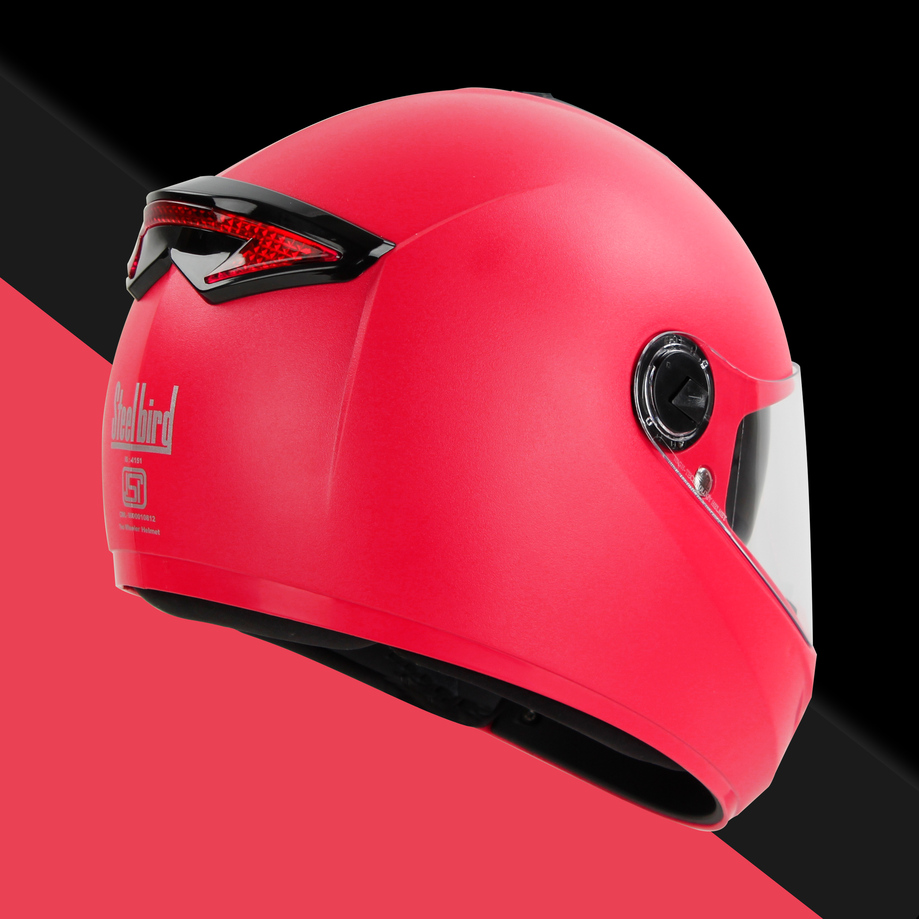 Steelbird SBH-34 Mamba ISI Certified Full Face Helmet With Inner Smoke Sun Shield (Dashing Red)