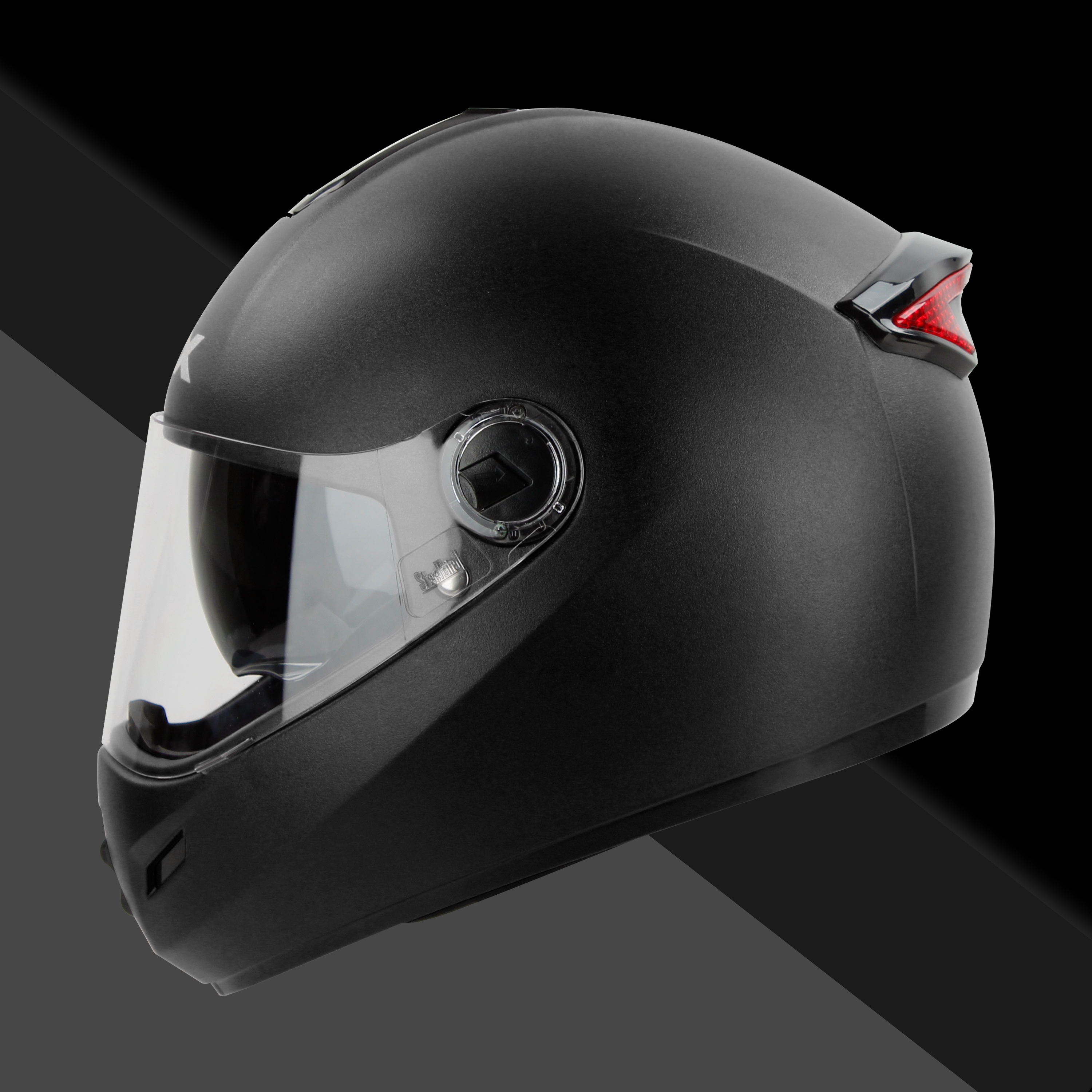 Steelbird SBH-34 Road ISI Certified Full Face Helmet With Inner Smoke Sun Shield (Dashing Black)