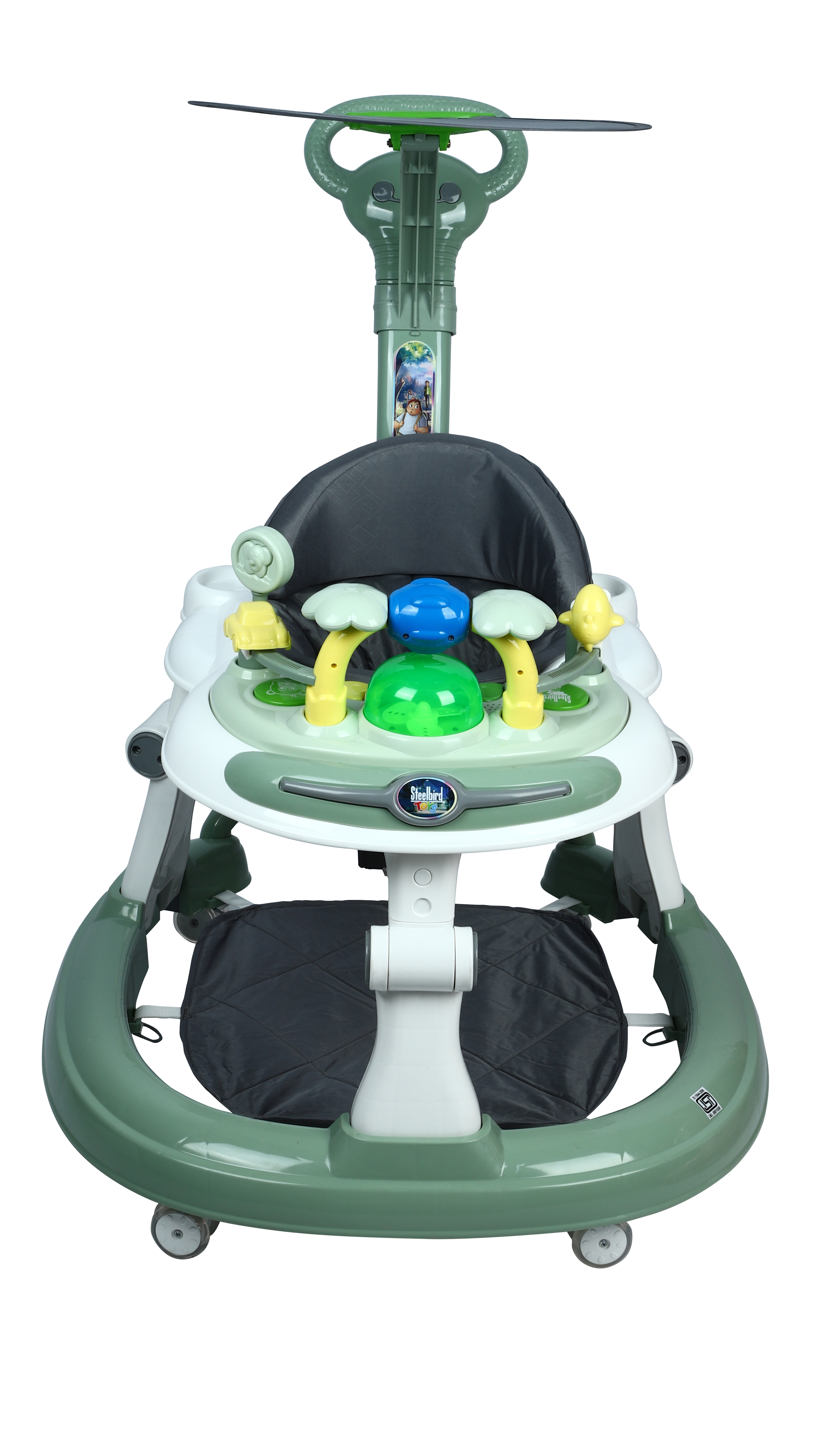 Bluetooth Baby Walker With Sunshield- Sea Green