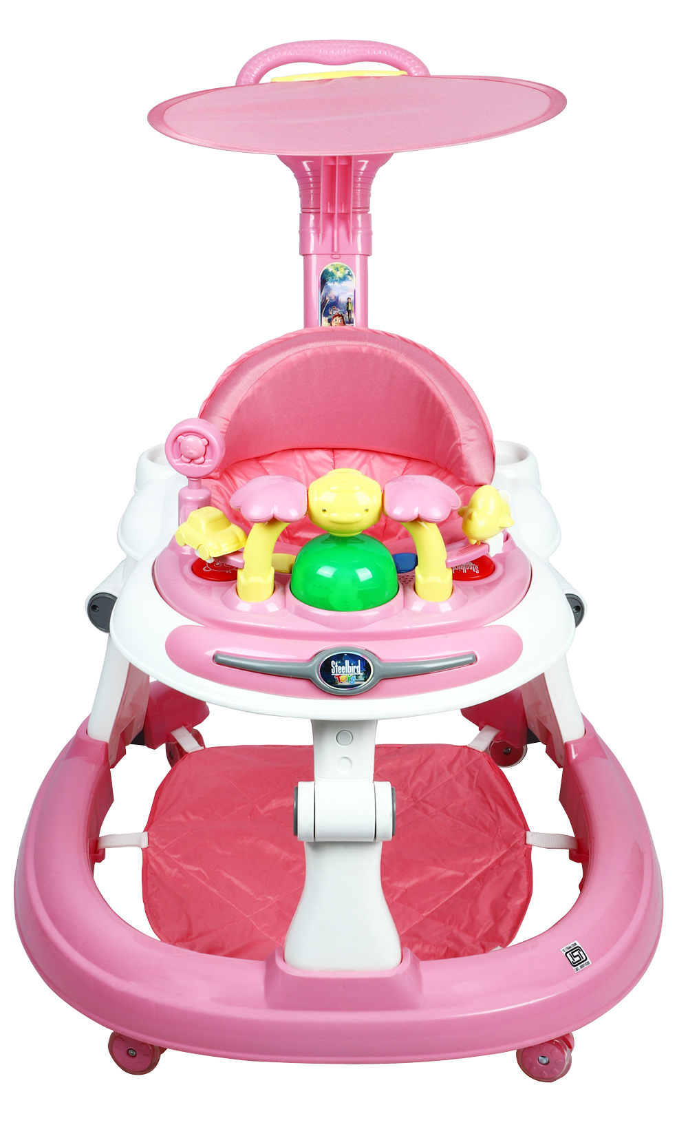 Bluetooth Baby Walker With Sunshield-Pink
