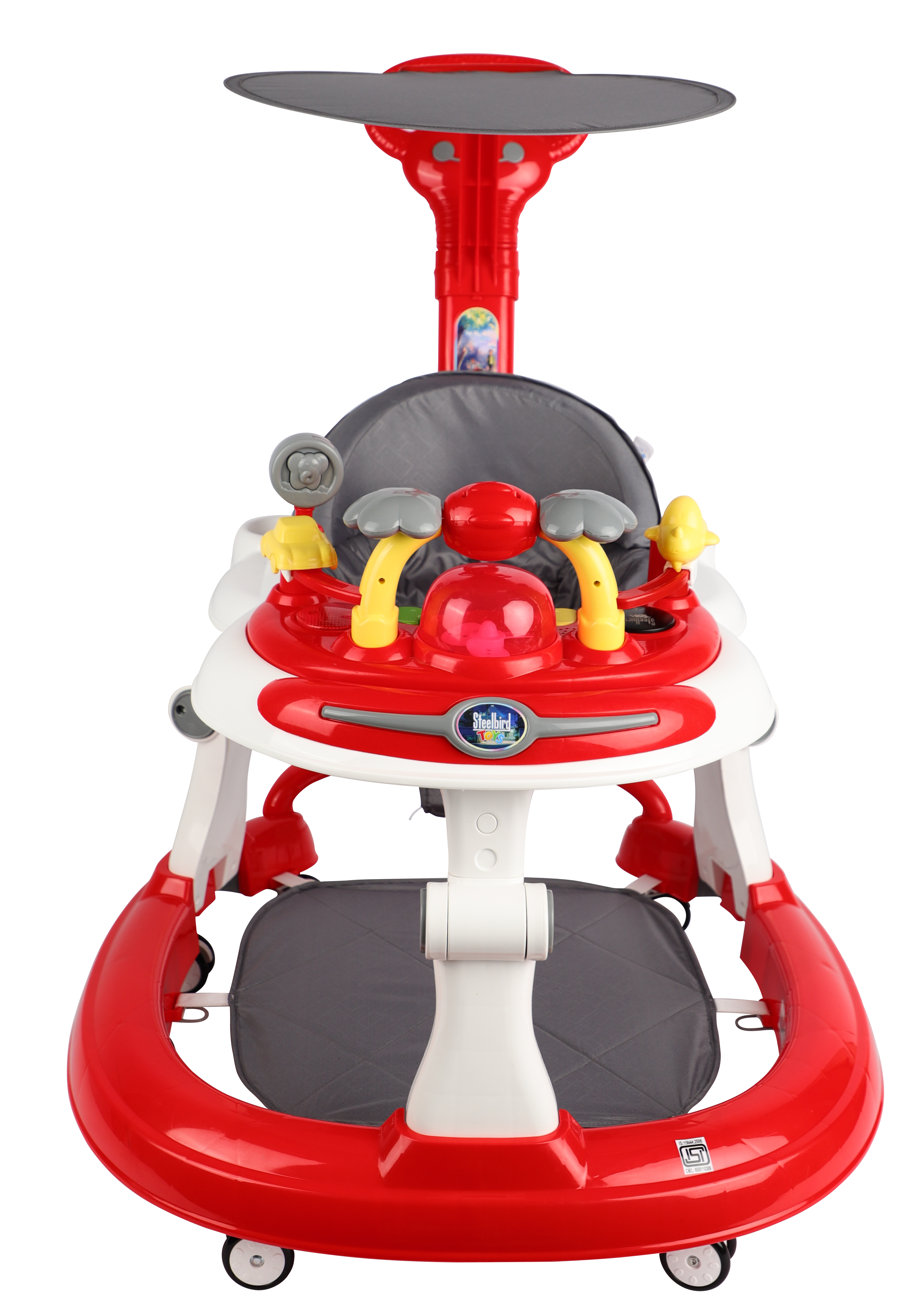 Bluetooth Baby Walker with Sunshield-Red
