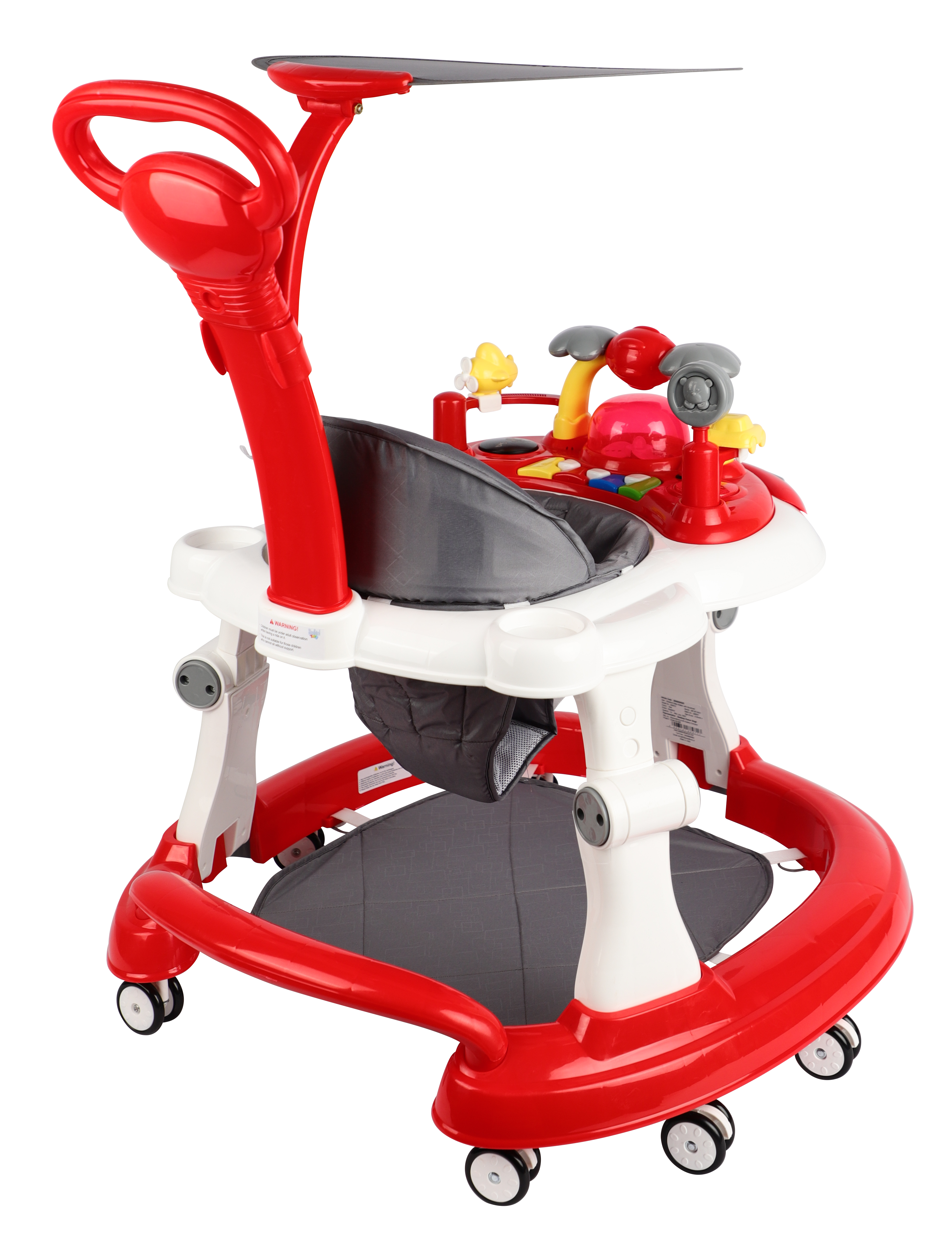 Bluetooth Baby Walker With Sunshield-Red