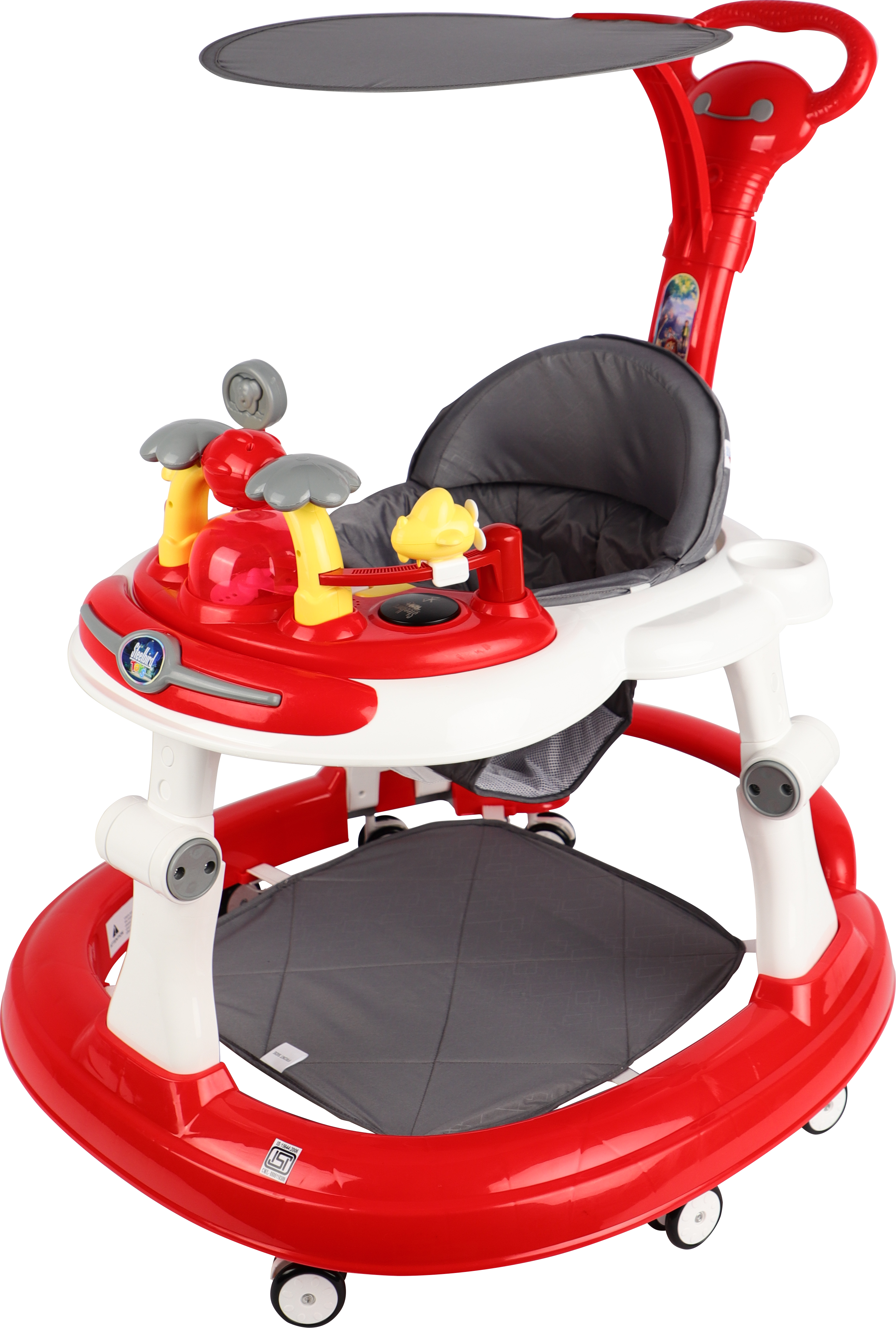 Bluetooth Baby Walker With Sunshield-Red
