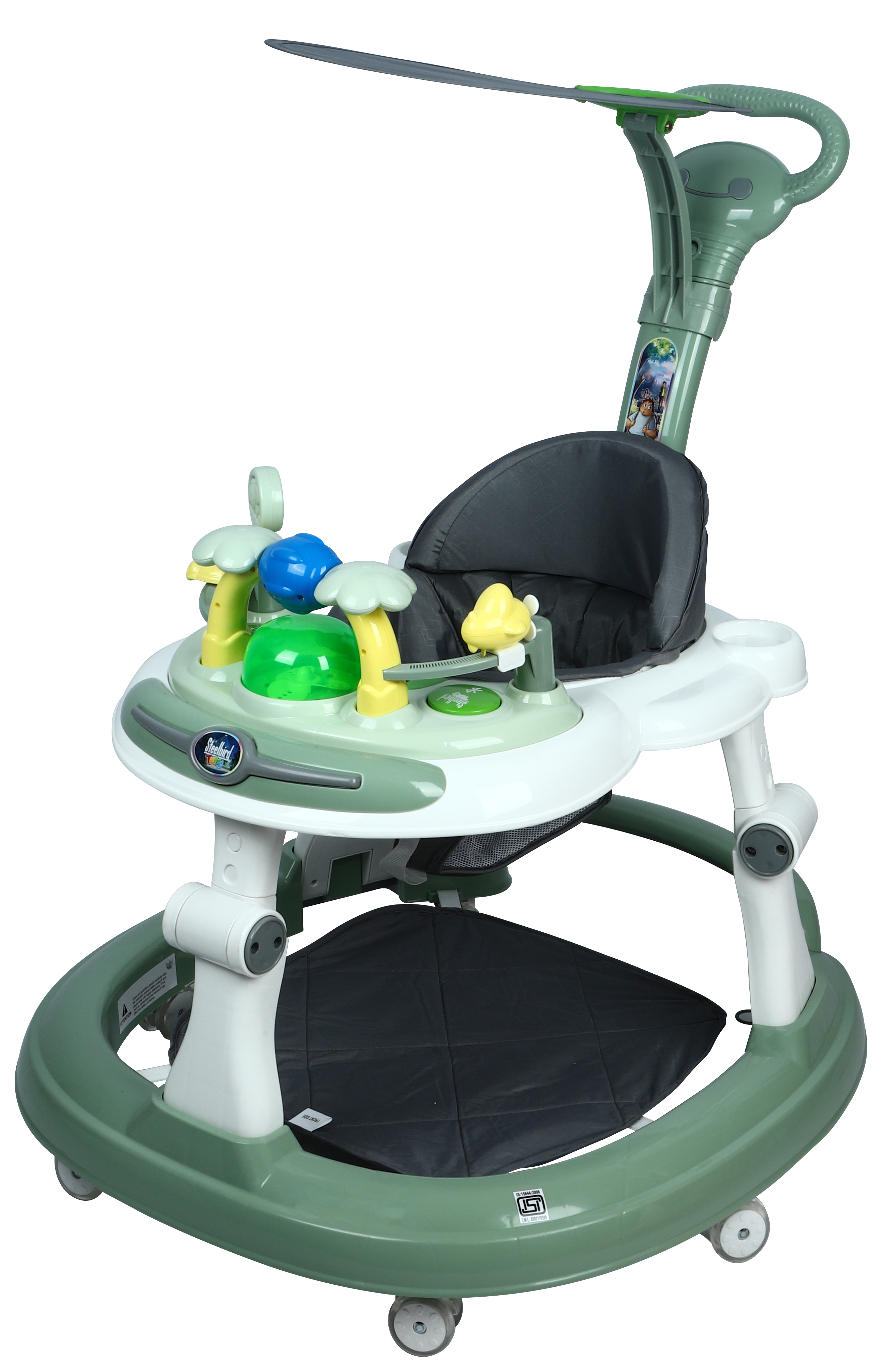 Bluetooth Baby Walker With Sunshield- Sea Green