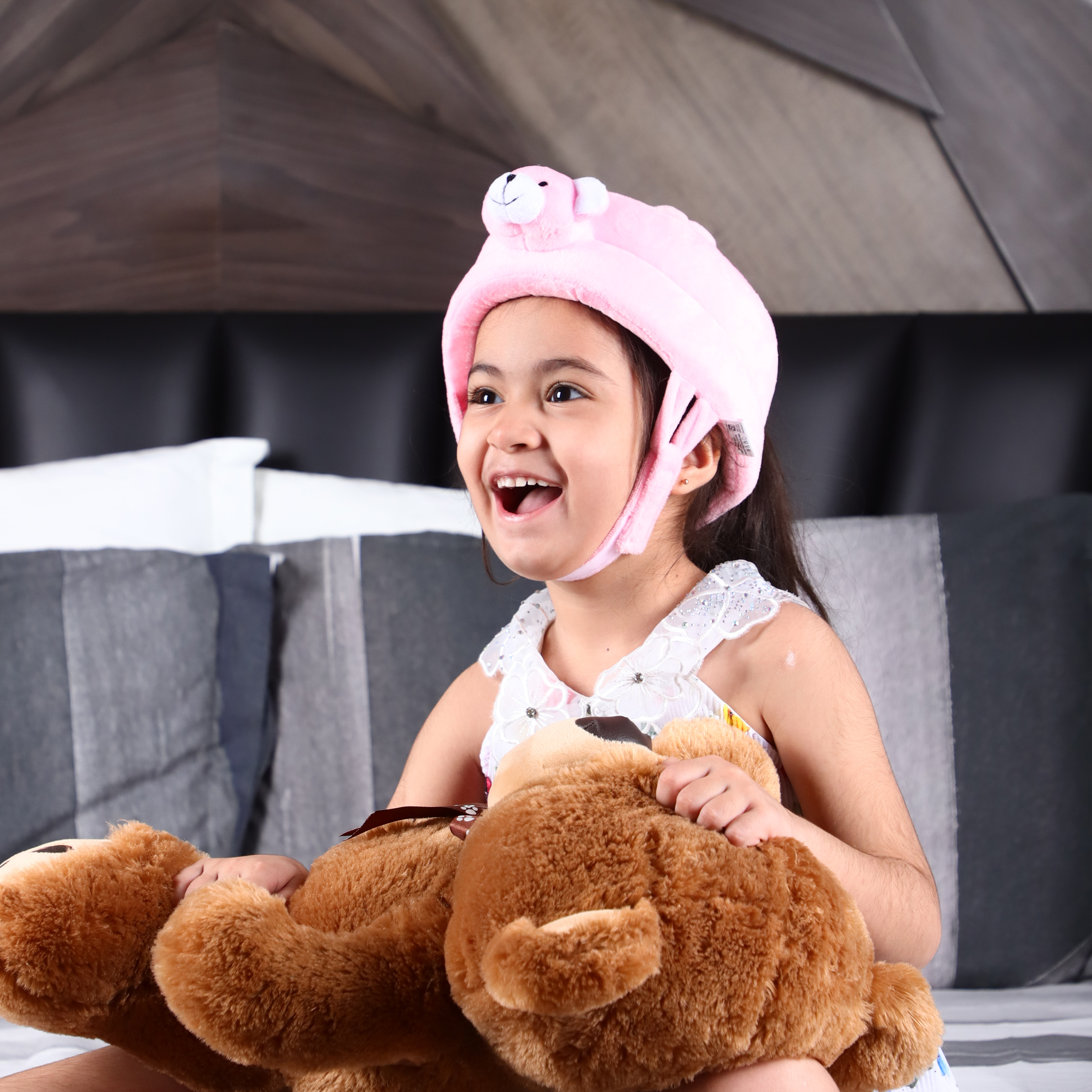 Baby Safety Helmet- Bear- Pink