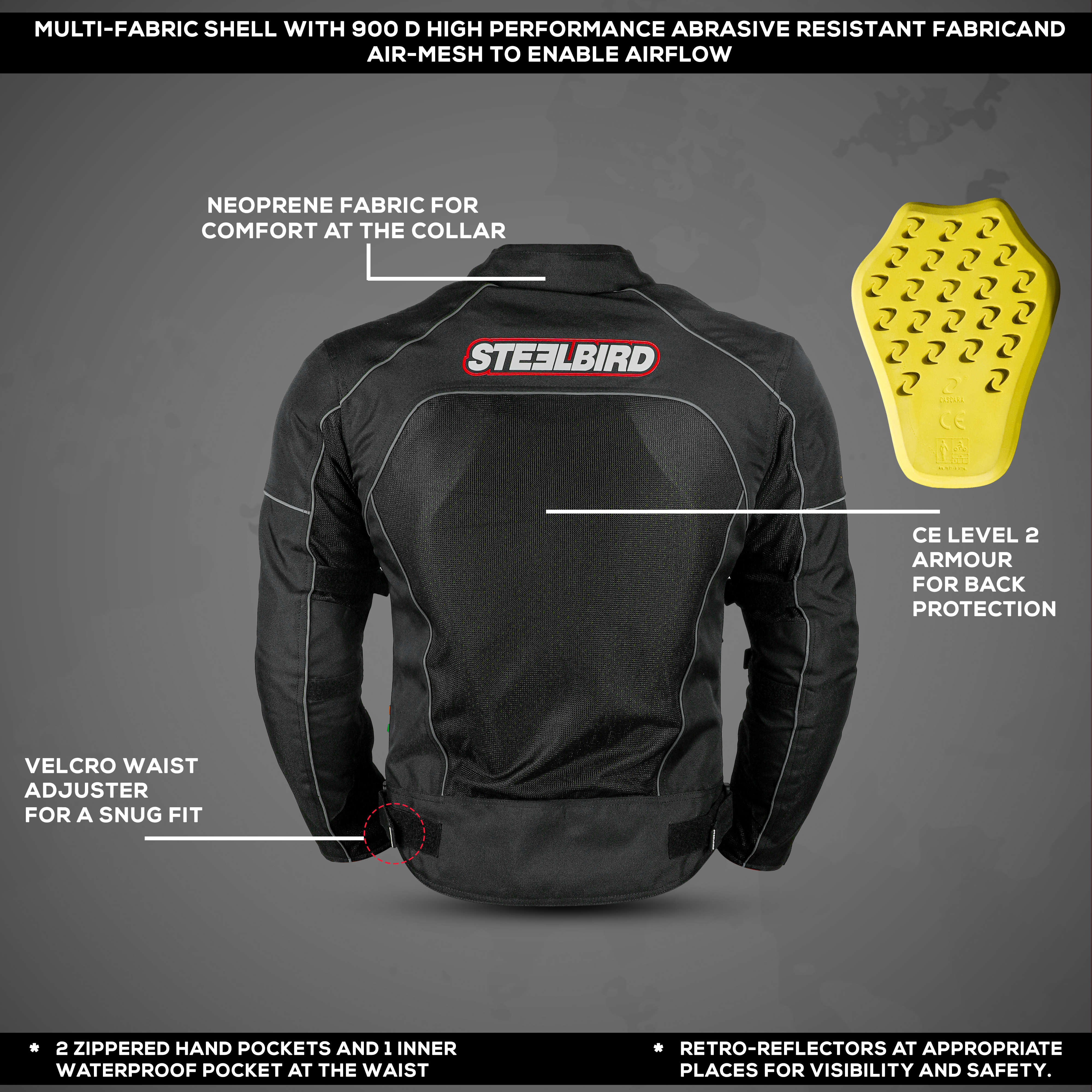 Steelbird Zojila Z1 Riding Jacket With Impact Protection And Abrasion Resistance