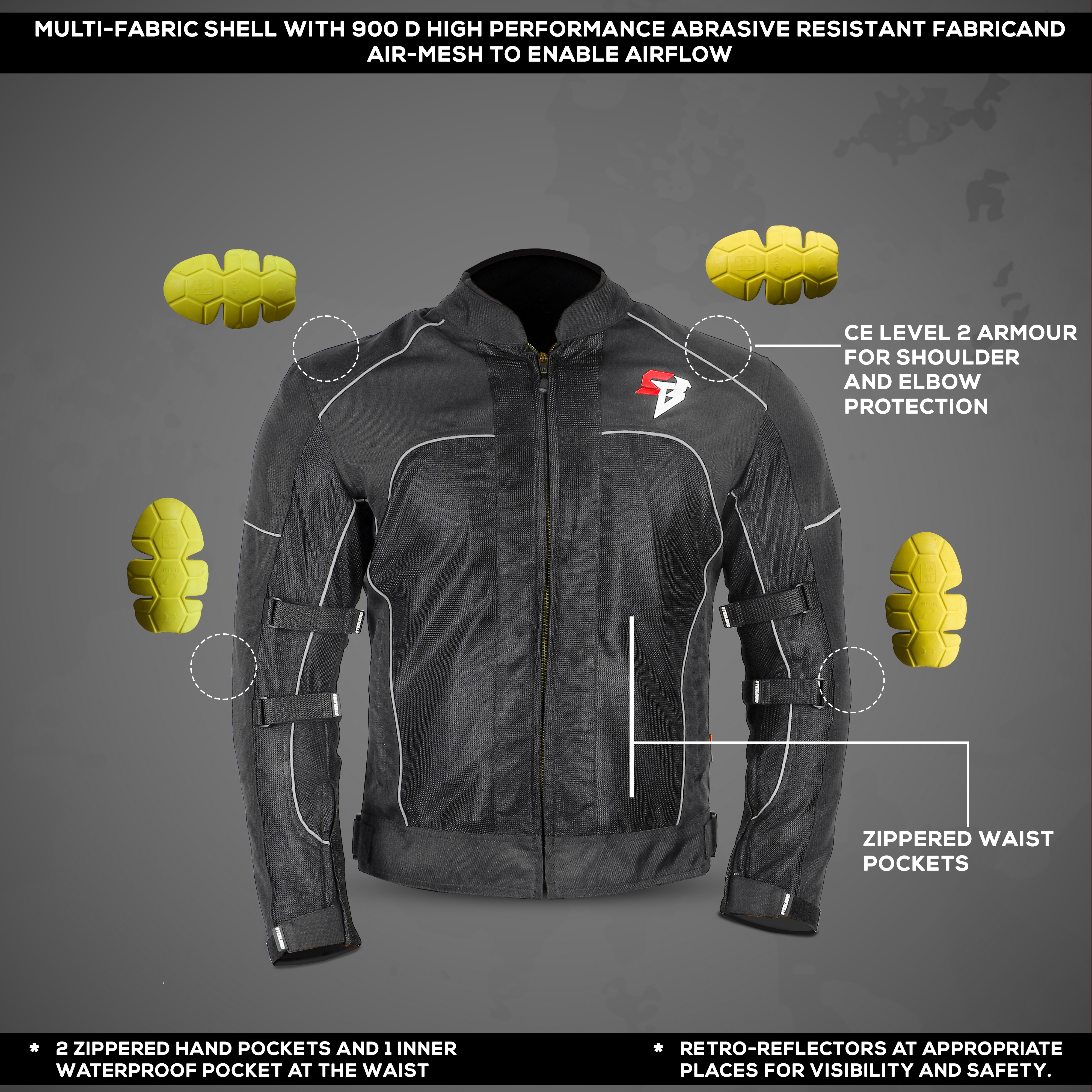 Steelbird Zojila Z1 Riding Jacket With Impact Protection And Abrasion Resistance