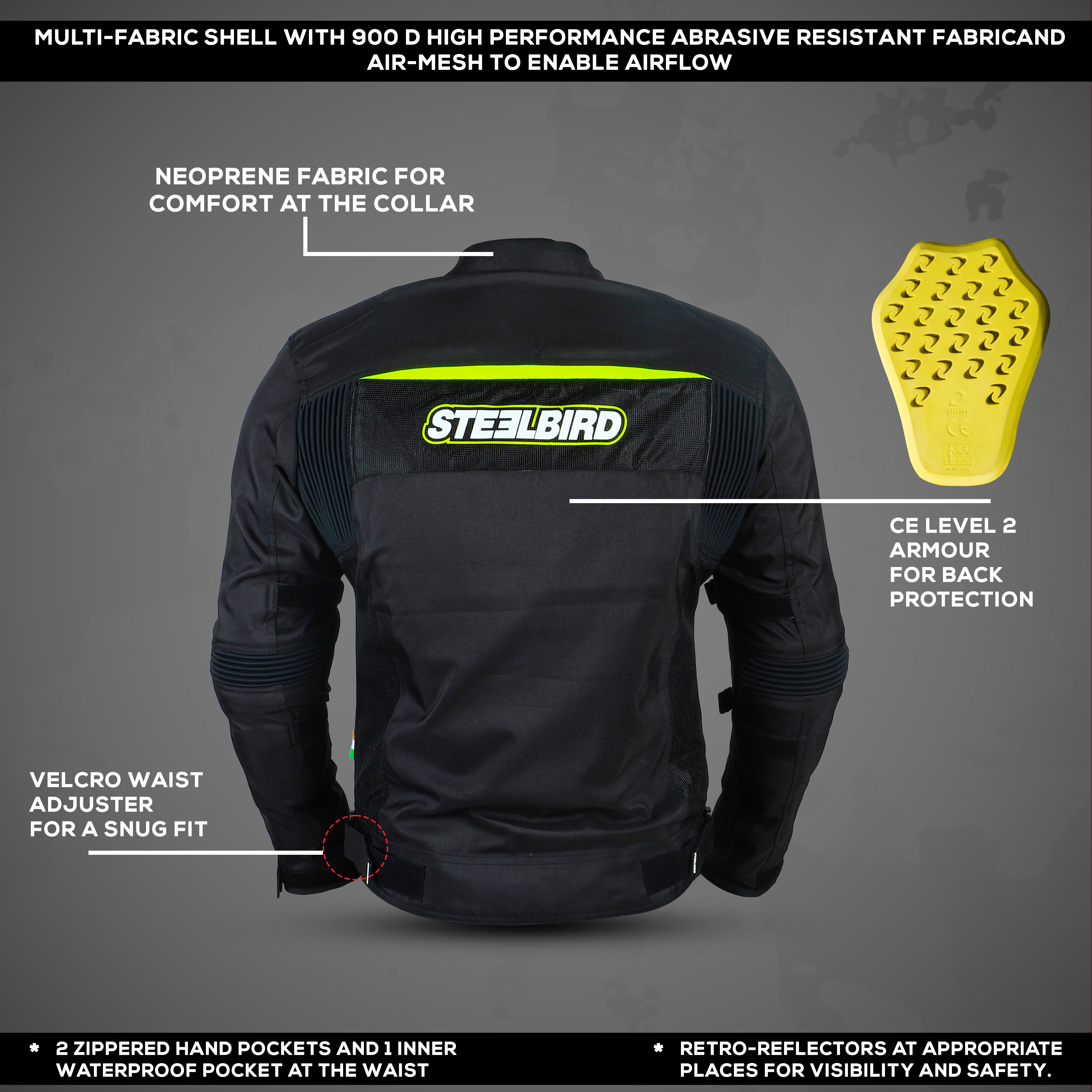 Steelbird Zojila Z2 Riding Jacket With Impact Protection And Abrasion Resistance
