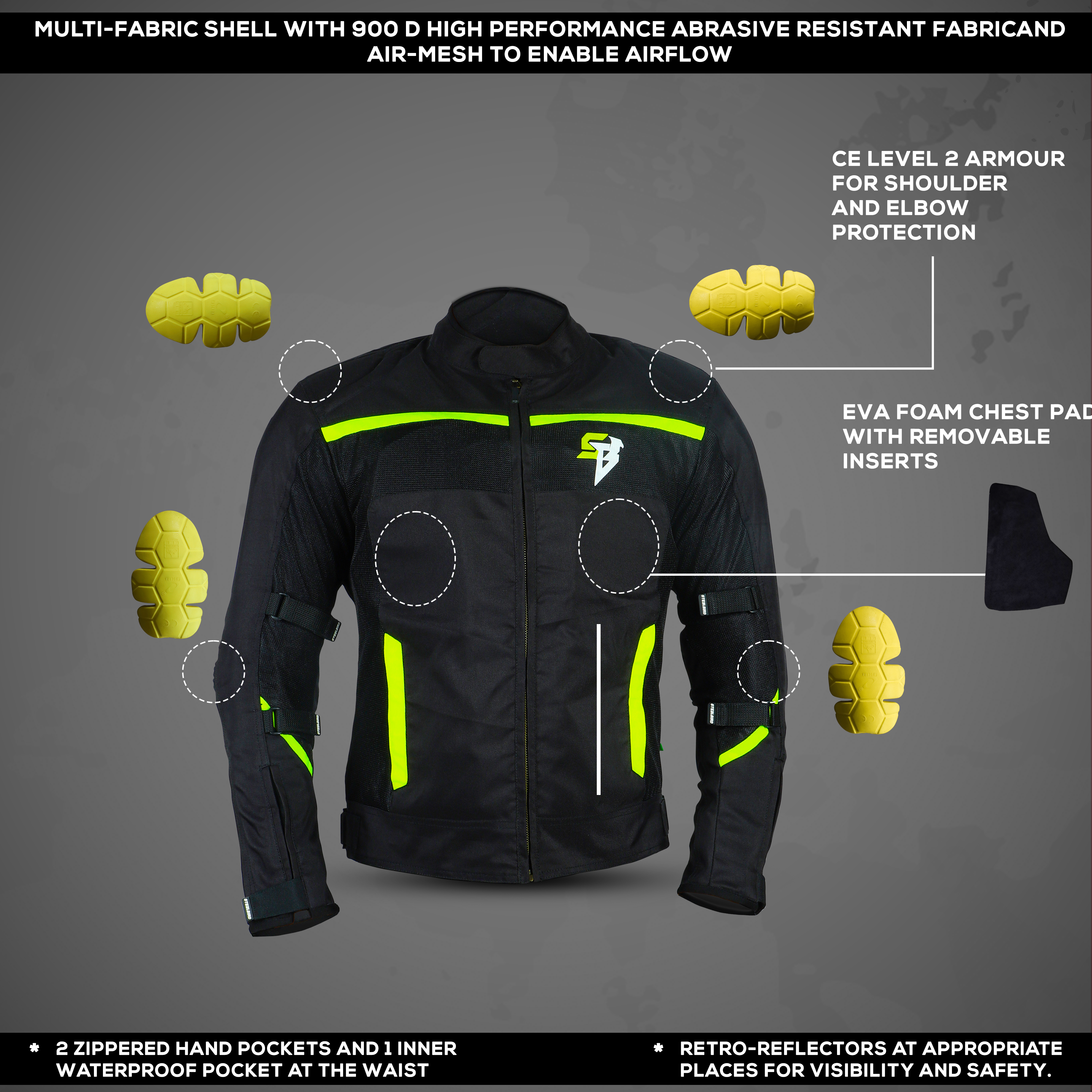 Steelbird Zojila Z2 Riding Jacket With Impact Protection And Abrasion Resistance