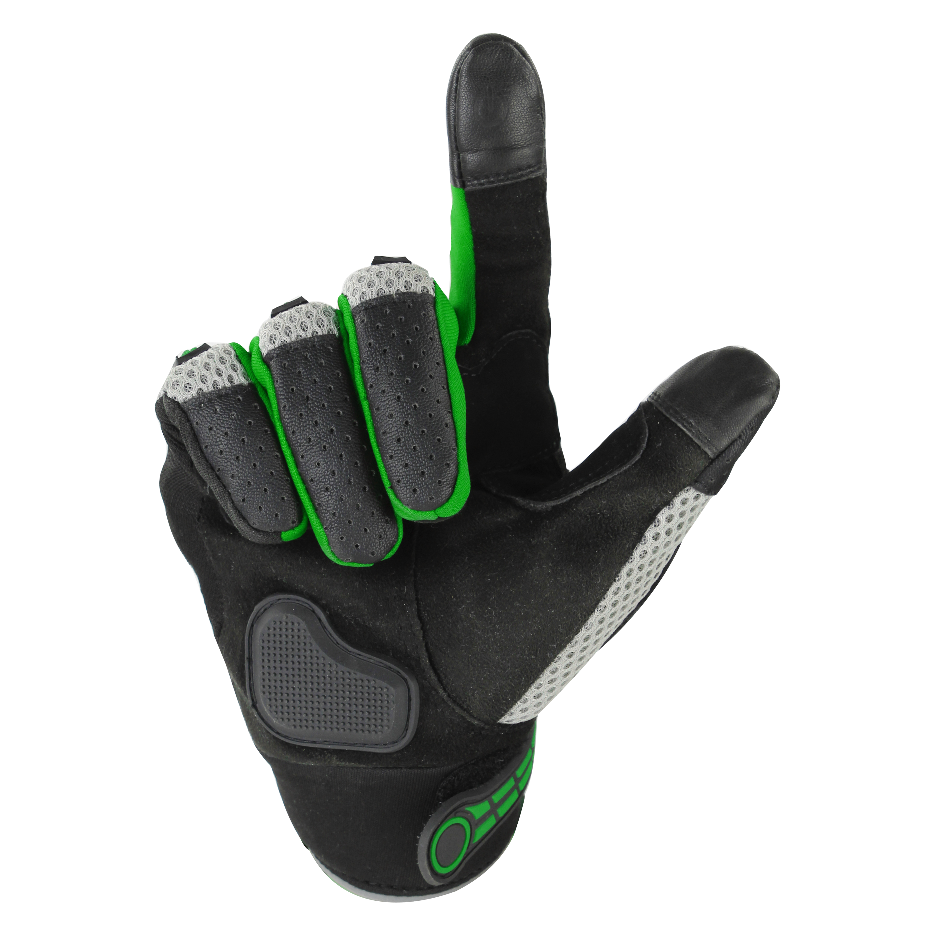 Steelbird Adventure A-1 Full Finger Riding Gloves With Touch Screen Sensitivity At Thumb & Index Finger, Protective Off-Road Motorbike Racing (Green)