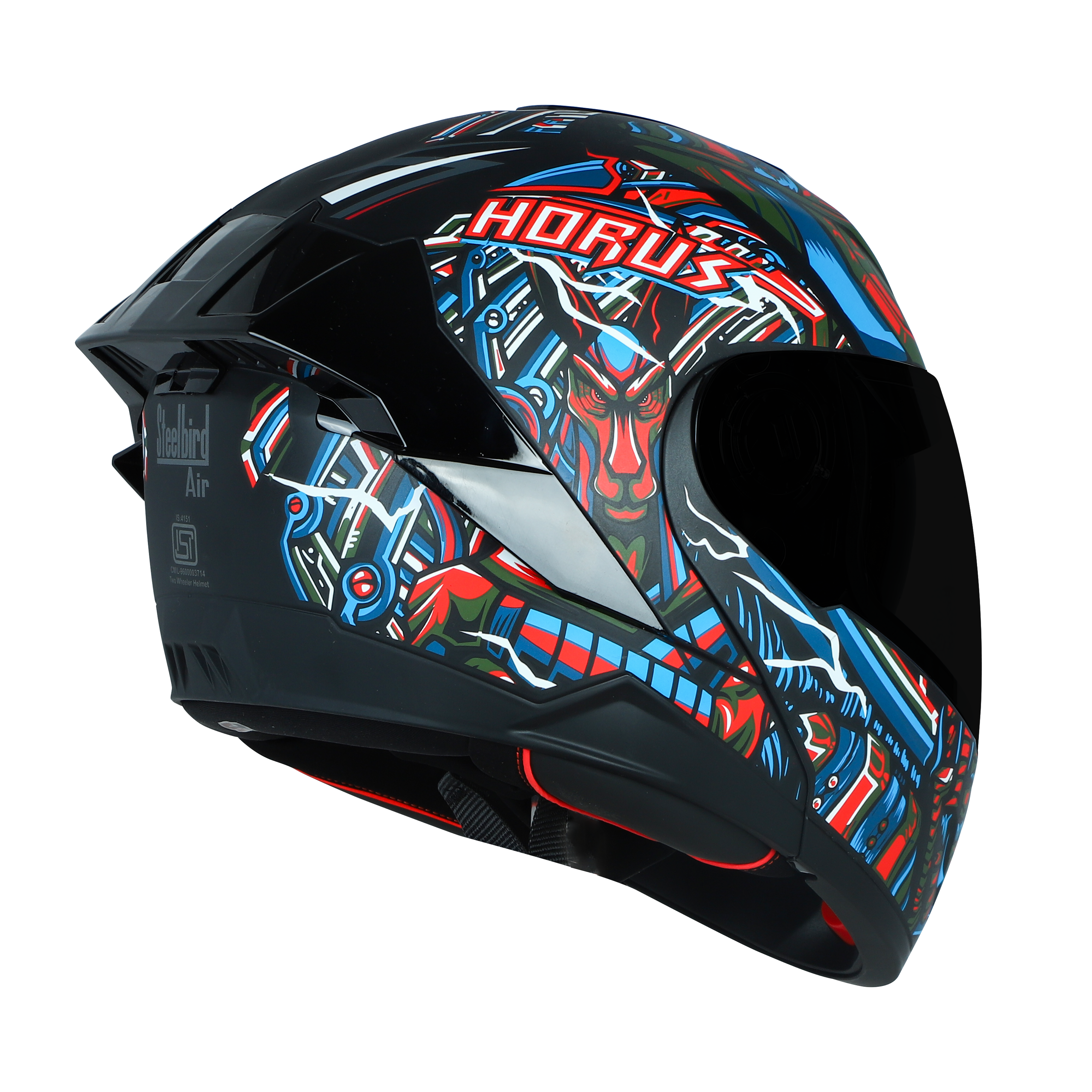 SBA-8 ISS HORUS GLOSSY BLACK WITH RED