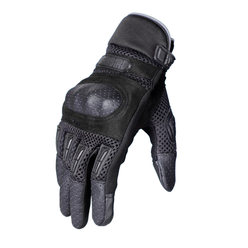 Steelbird Khardungla Full Finger Bike Riding Gloves With Touch Screen Sensitivity At Thumb And Index Finger, Protective Off-Road Motorbike Racing (Black)
