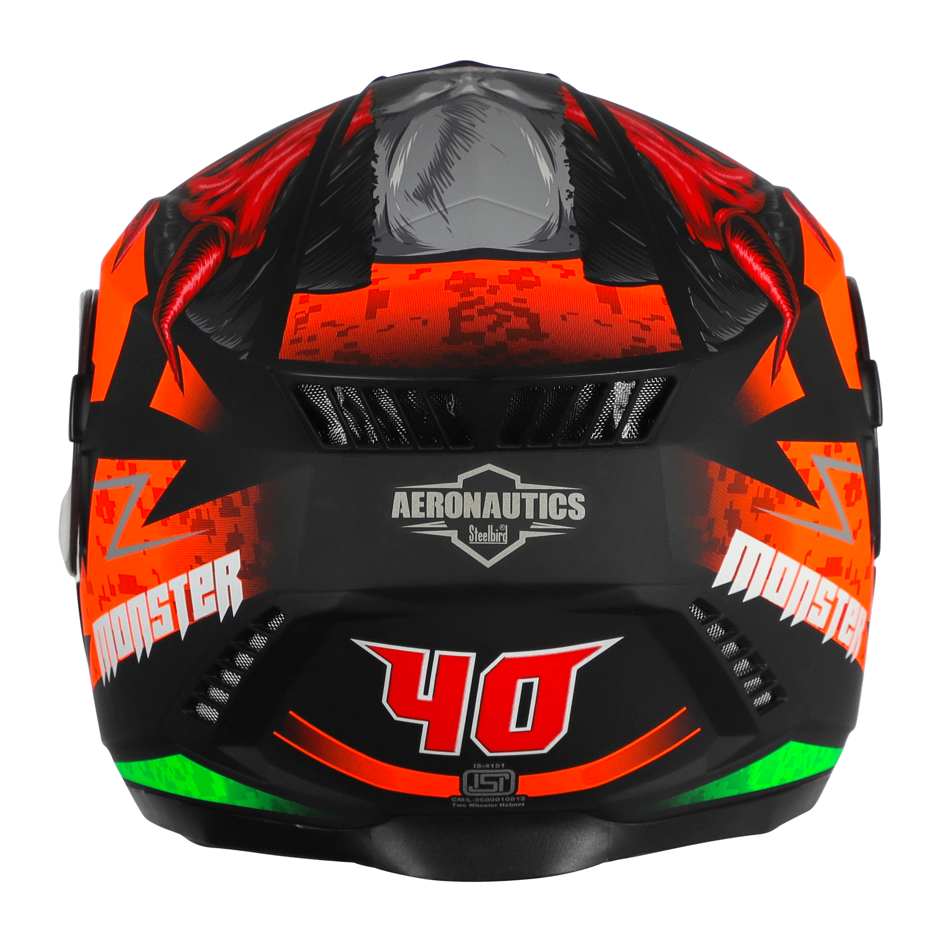 SBH-40 MONSTER ISS GLOSSY BLACK WITH ORANGE