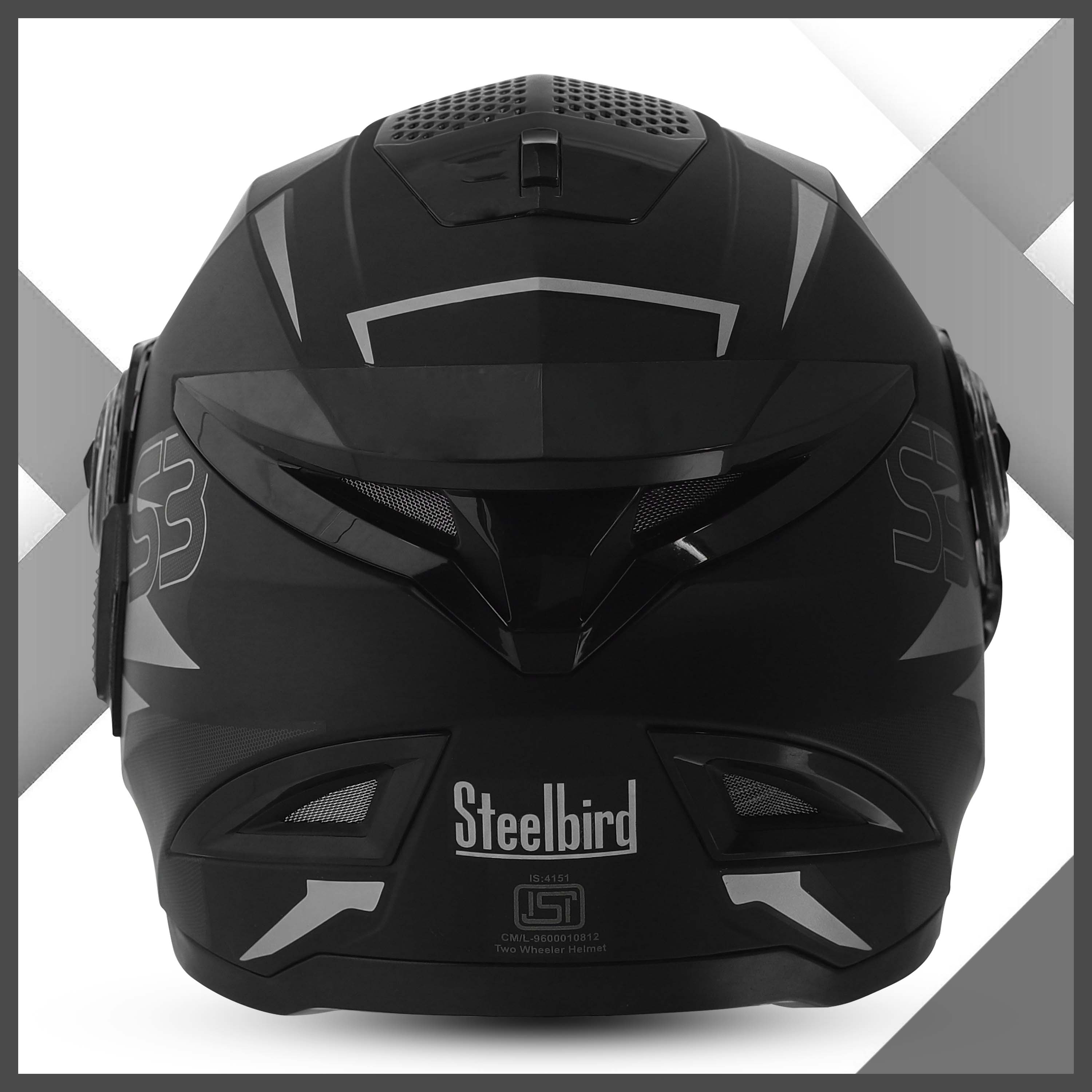 Steelbird SBH-17 Robot Terminator ISI Certified Full Face Glow In Dark Graphic Helmet For Men And Women (Glossy Glow Green With Smoke Visor)