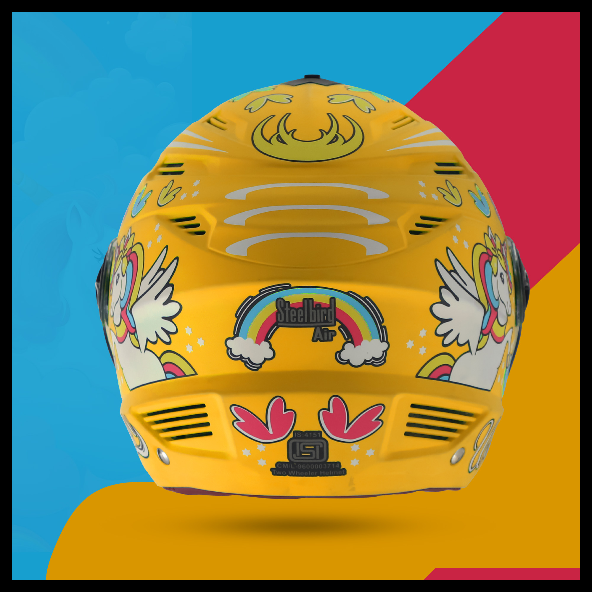 Steelbird SBA-6 Unicorn ISI Certified Open Face Helmet For Men And Women (Matt Yellow With Clear Visor)