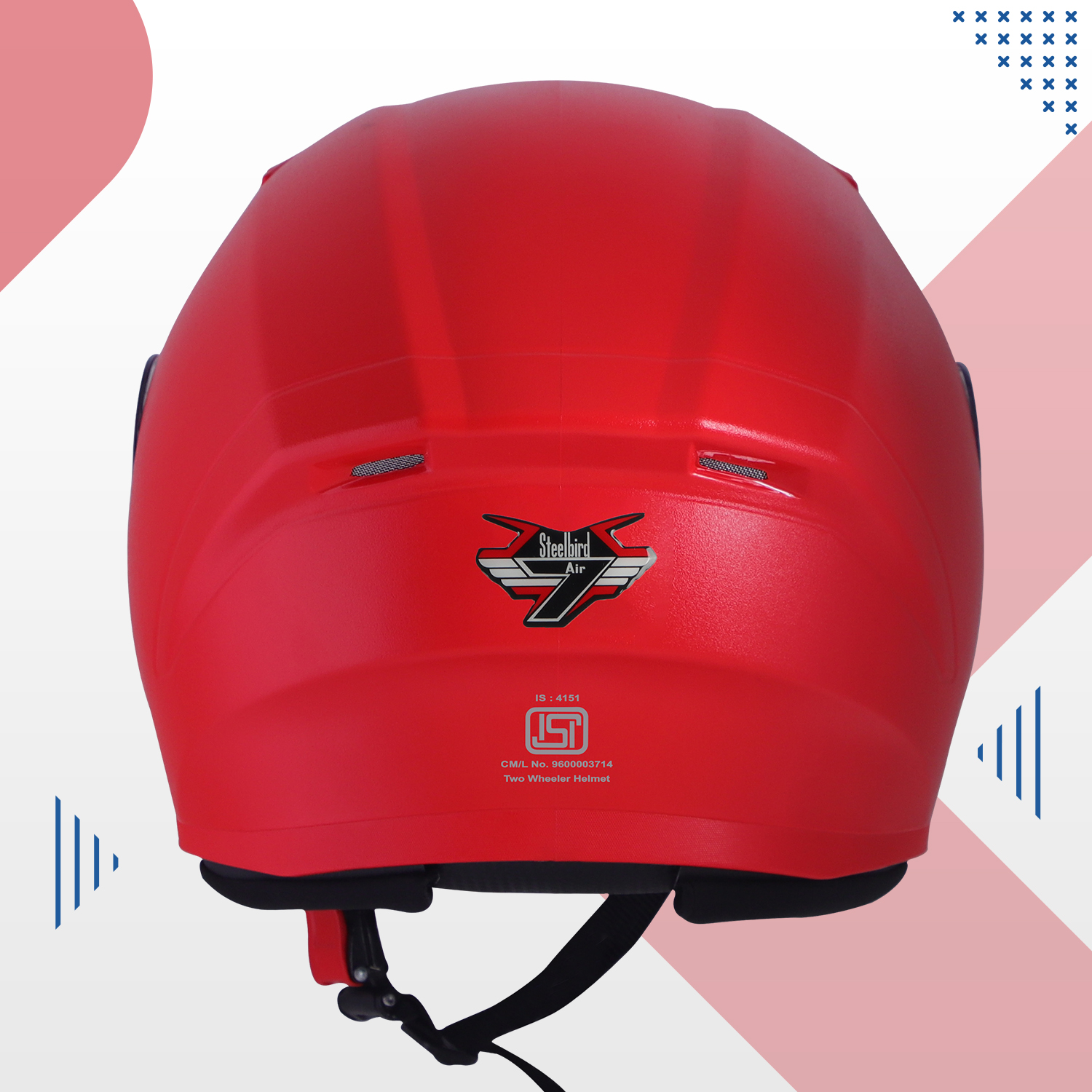Steelbird SBA-17 7Wings ISI Certified Open Face Helmet For Men And Women (Dashing Red With Tinted Yellow Visor)
