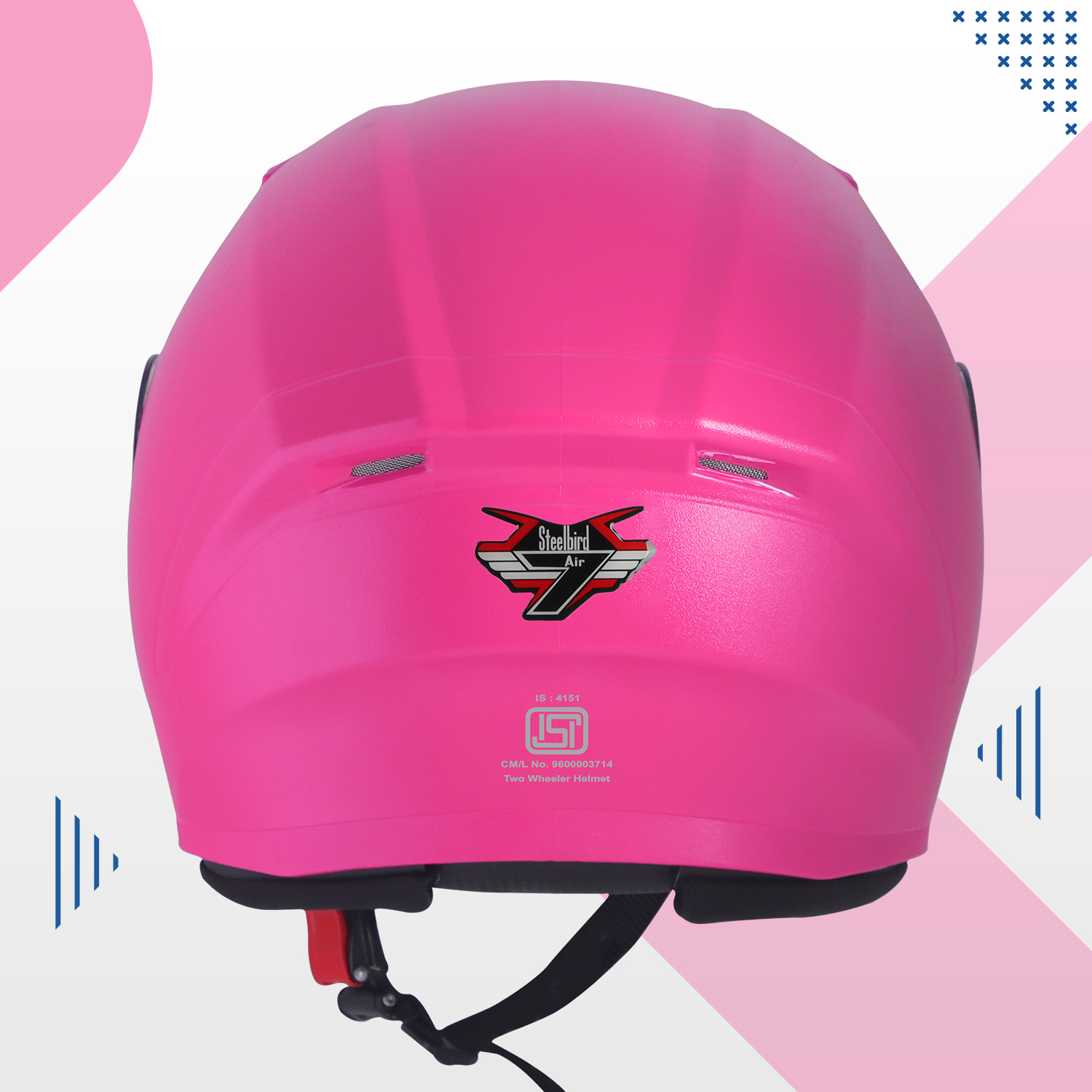 Steelbird SBA-17 7Wings ISI Certified Open Face Helmet For Men And Women With Inner Smoke Sun Shield (Dashing Pink With Tinted Yellow Visor)