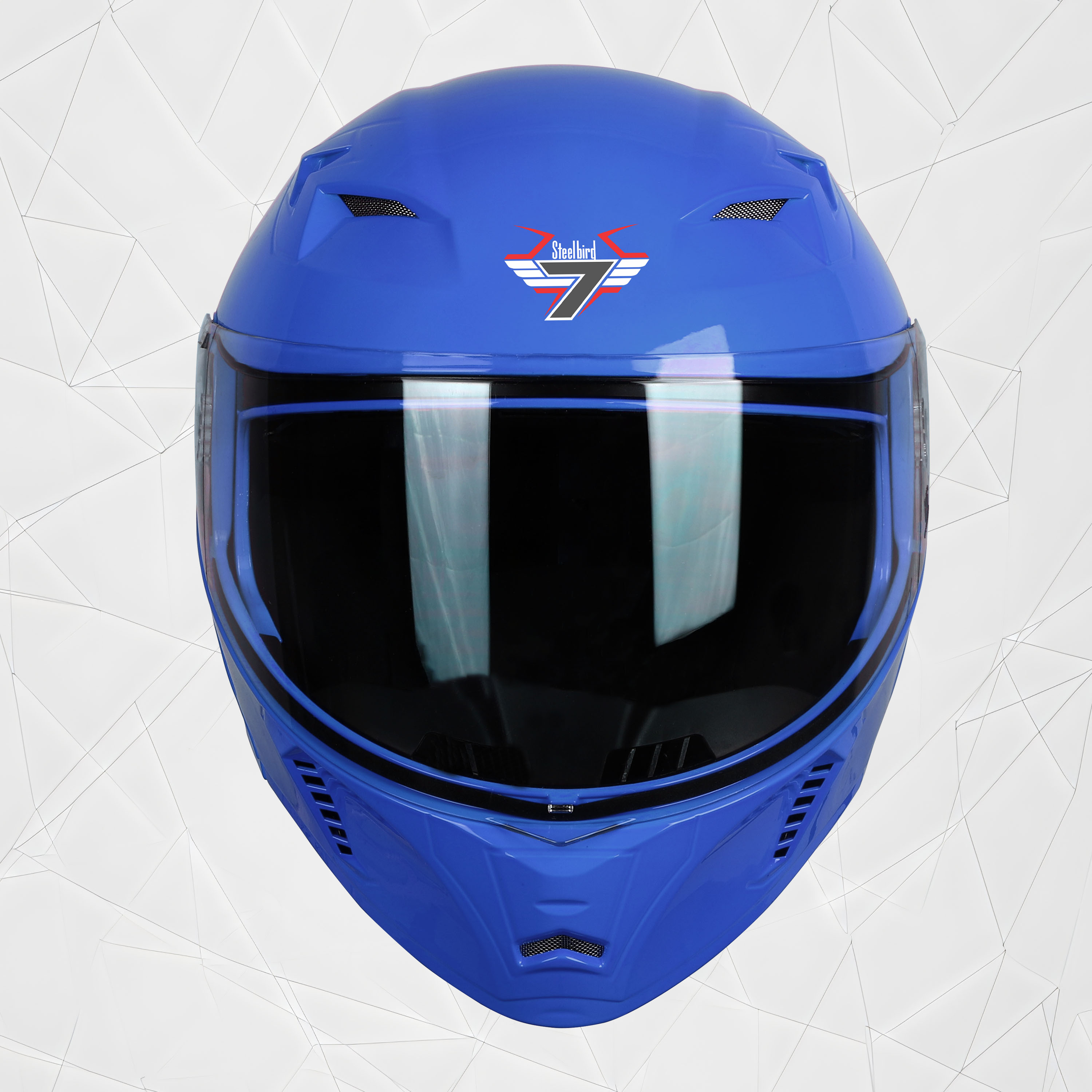Steelbird SBA-20 7Wings ISI Certified Flip-Up Helmet With Black Spoiler For Men And Women (Glossy Y. Blue With Clear Visor)