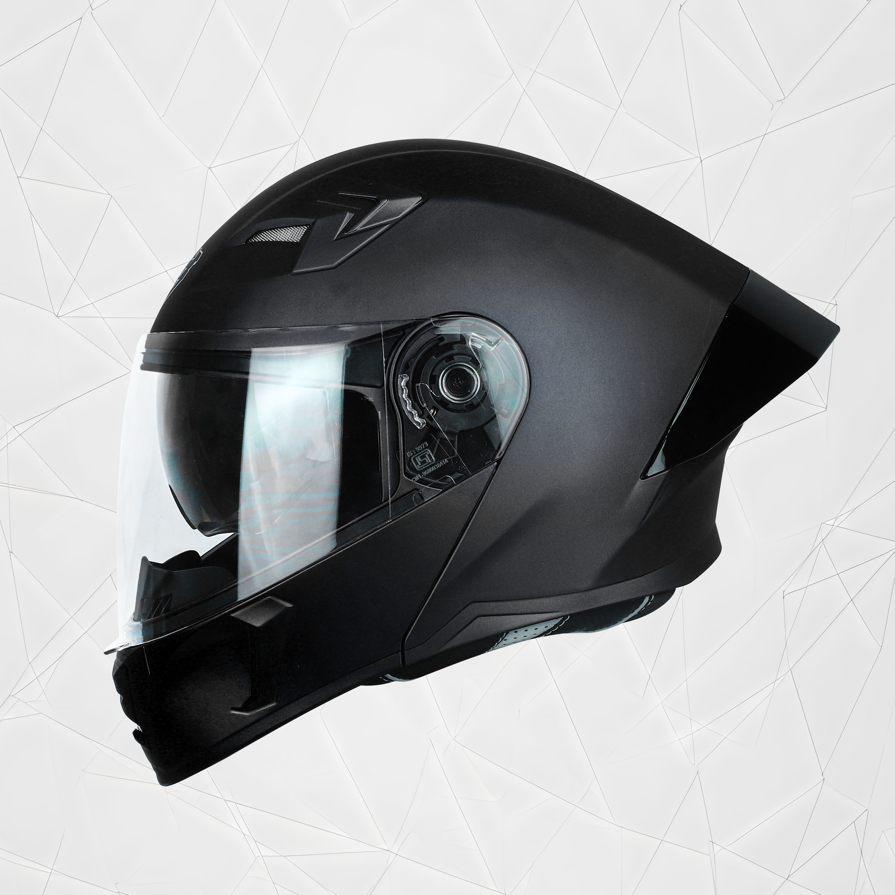 Steelbird SBA-20 7Wings ISI Certified Flip-Up Helmet With Black Spoiler For Men And Women With Inner Smoke Sun Shield (Matt Black)
