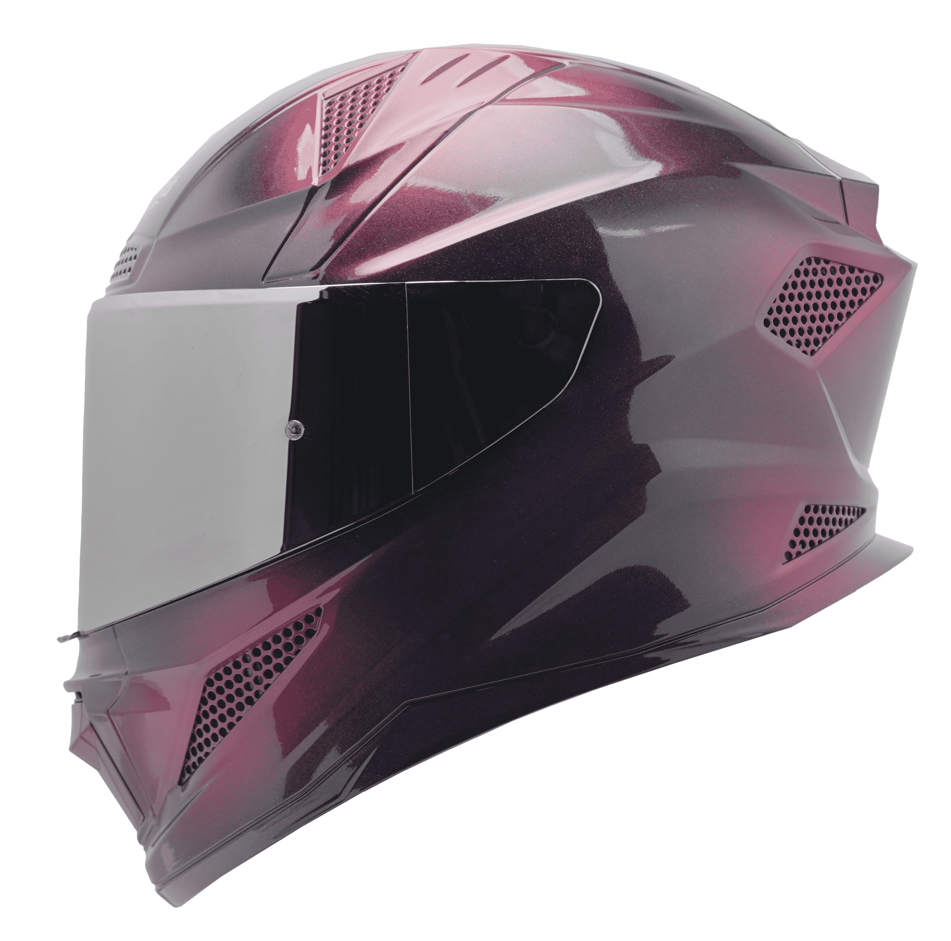 SBH-25 ISS BREEZE ON OMBRE GLOSSY BLACK WITH WINE RED